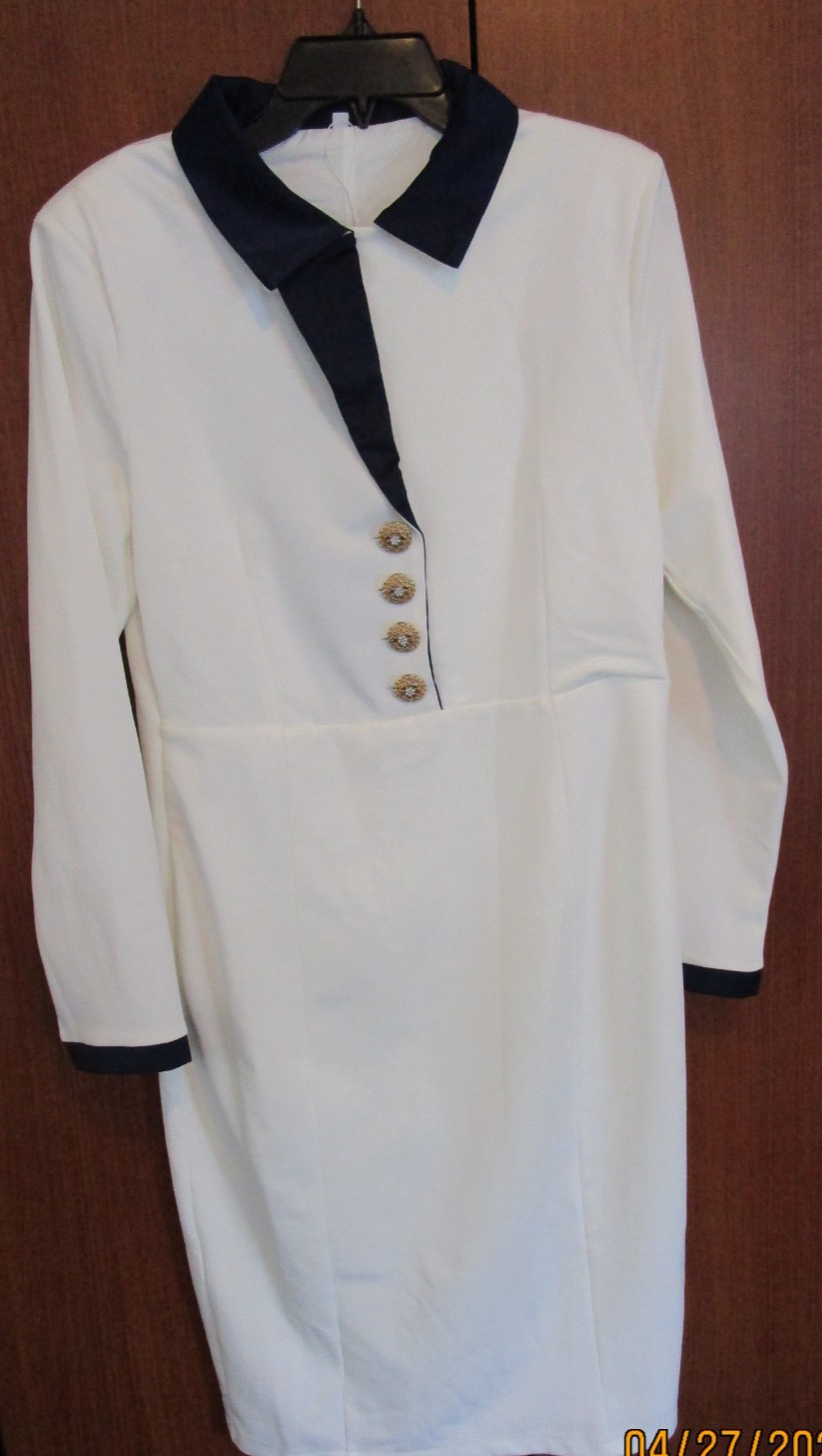 New NWOT Business Dress w Lining Sz Large Poly Blend Bust 37 Length 44 in