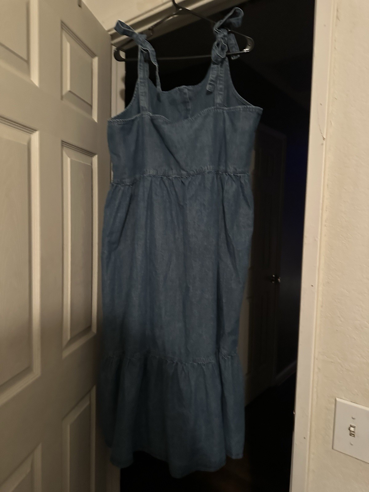 City Chic Ankle Length Tie Denim Chambray Dress Woman’s Plus Size 22 NWT