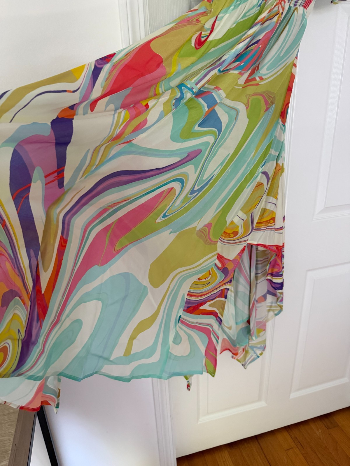 Tolani Womens 2 Piece Maxi Dress + Slip Set Multicolor Swirl Print Size Small