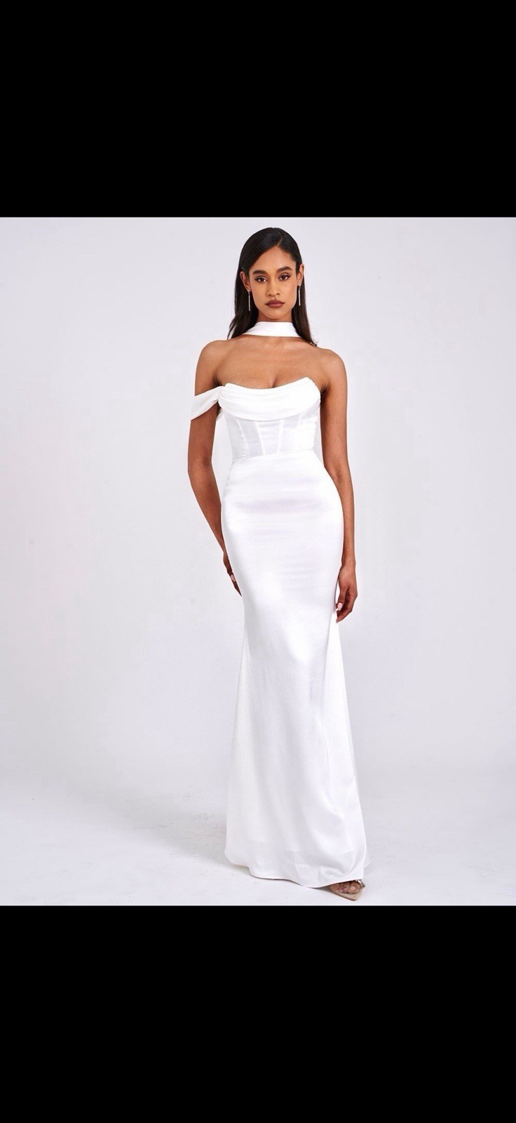 Miss circle White Open Back Dress Maxi Length Size S