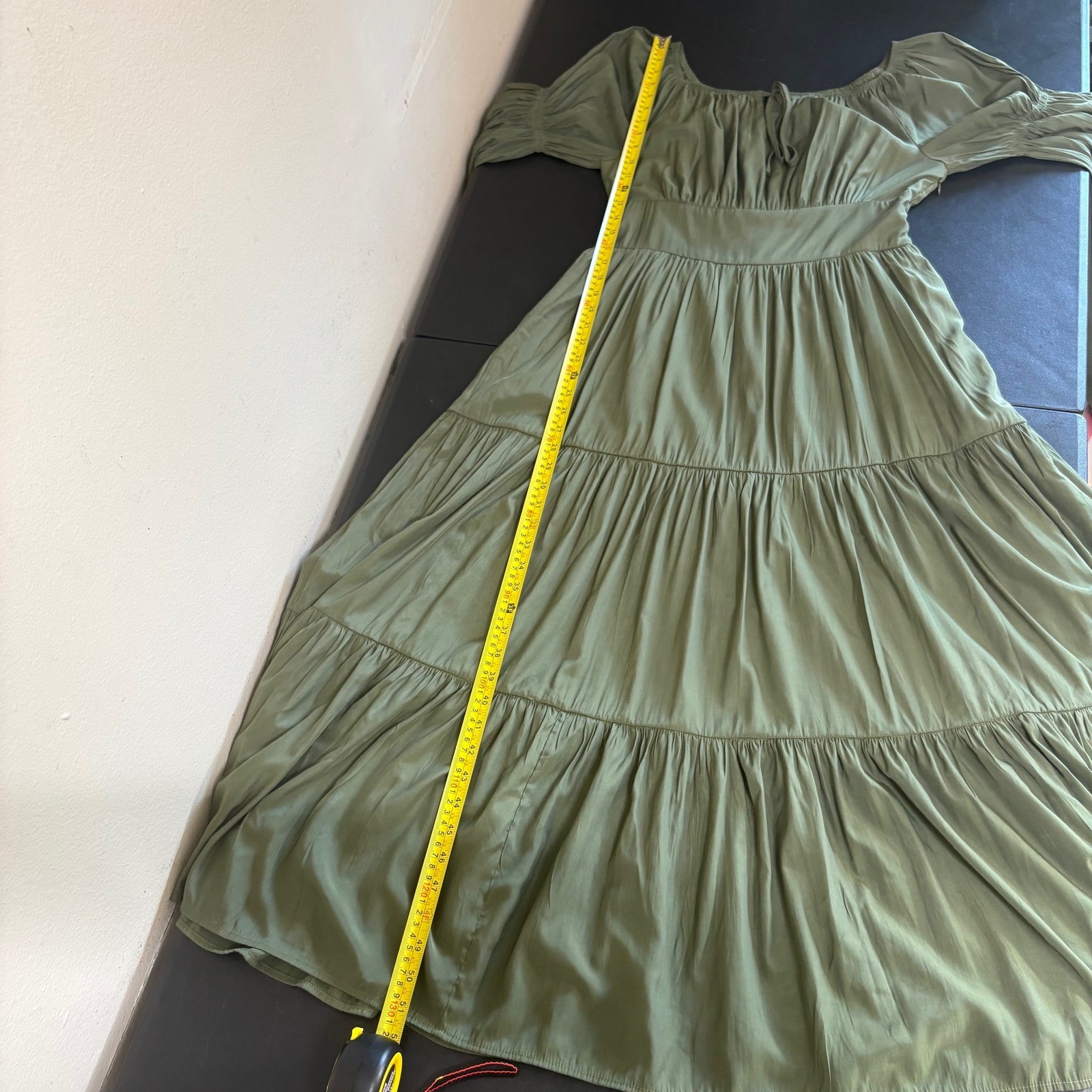Scarlet Darkness Olive Green Renaissance Maxi Dress Sz L Bell Sleeve Whimsigoth