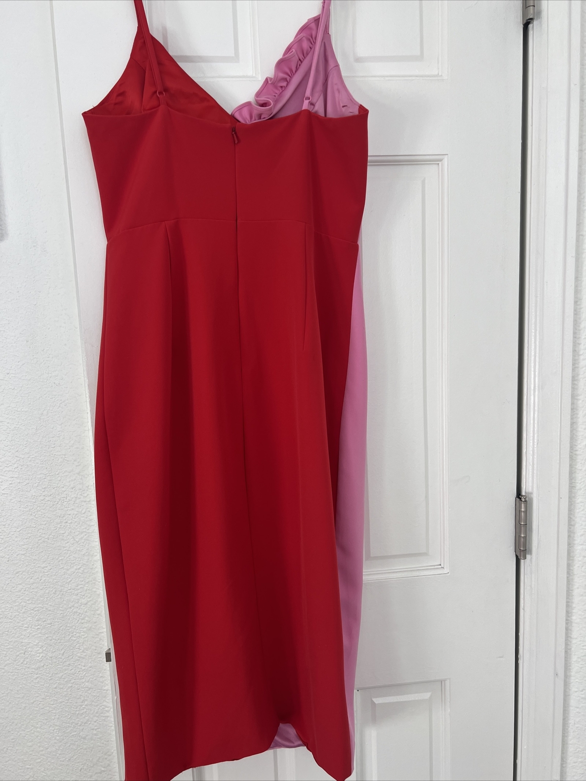Bardot Midi Pink/ Red Dress Sz M US 4-6