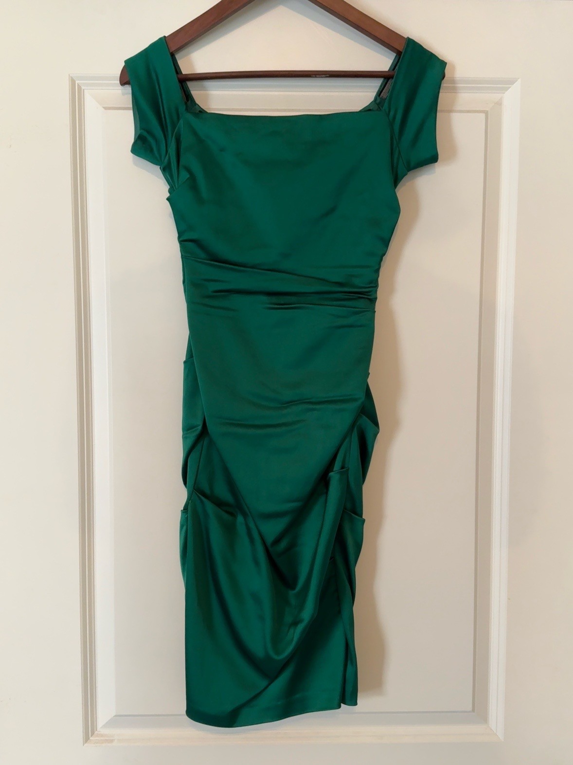 Betsy & Adam Emerald Green Ruched Cocktail Dress Women’s XS Evening Party Dress