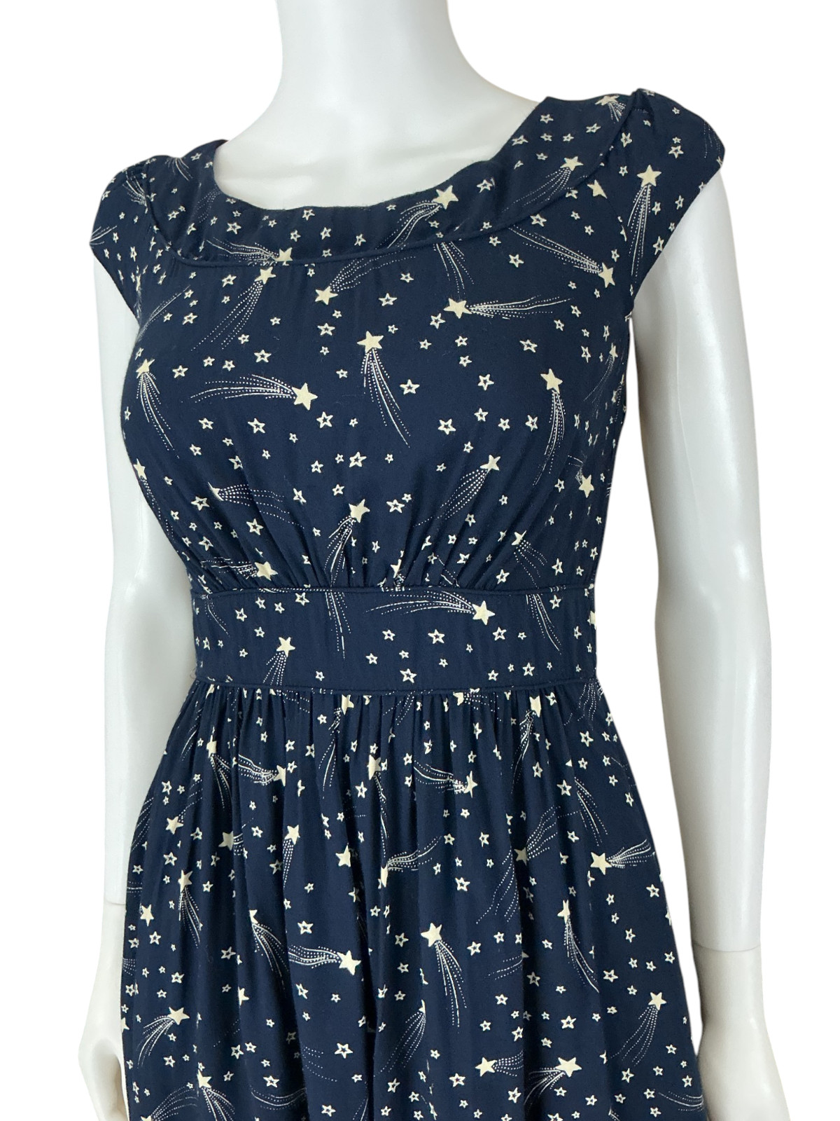 Emily & Fin Modcloth Dress S Navy Shooting Star Celestial Fit & Flare Whimsigoth