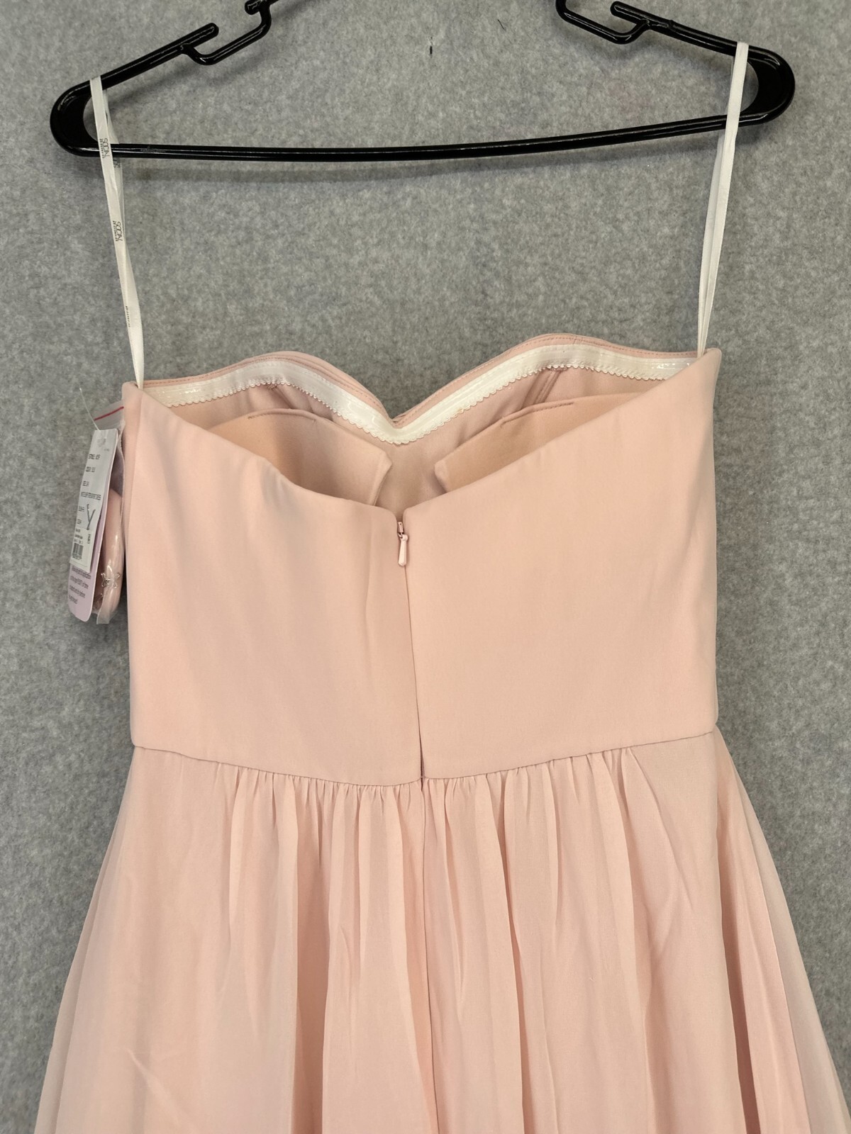 Social Bridesmaids Gown 2 Blush Pink Chiffon Strapless Sweetheart Dress NWT
