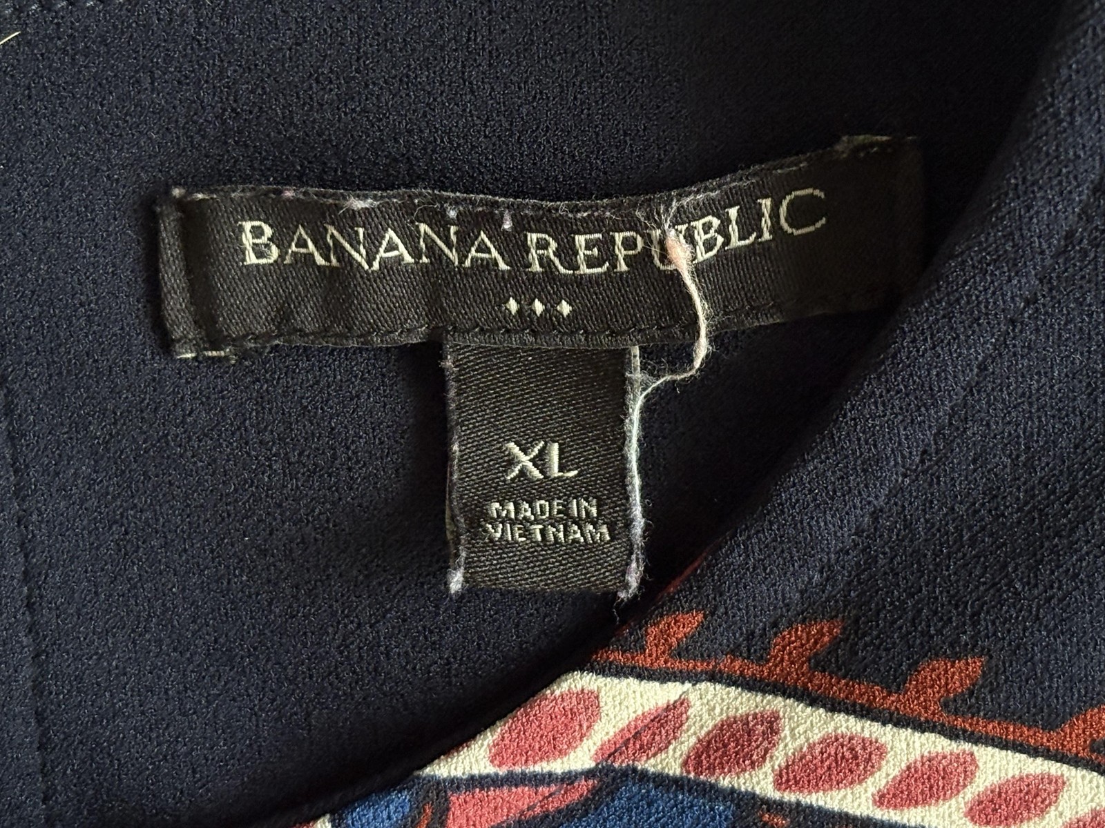 Banana Republic Dress Womens XL Blue Paisley Sleeveless Sheath Boho Goth Grunge