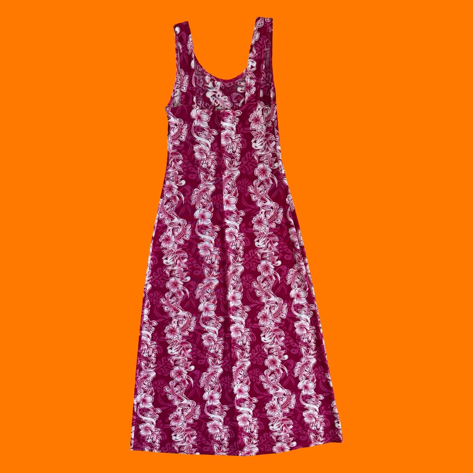 90’s 00’s vintage pink tropical floral slinky y2k bodycon maxi dress LARGE