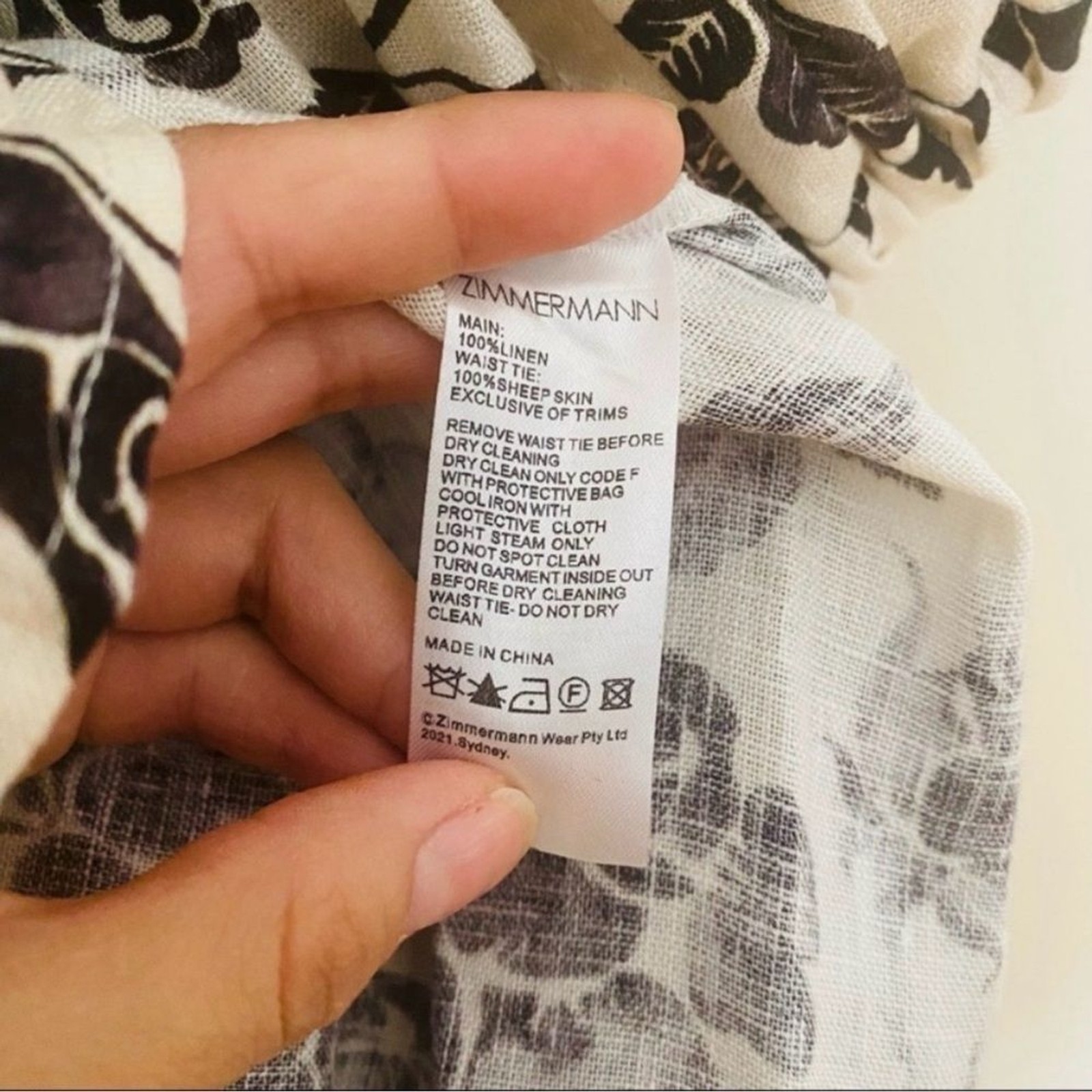 ZIMMERMANN Lovestruck Floral Linen Midi Shirt Ballon Sleeve Dress luxury Easter