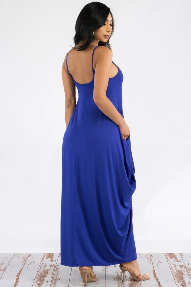 Maxi dresses for women with pockets-Regular and Plus Size- White/Red/Blue/Black