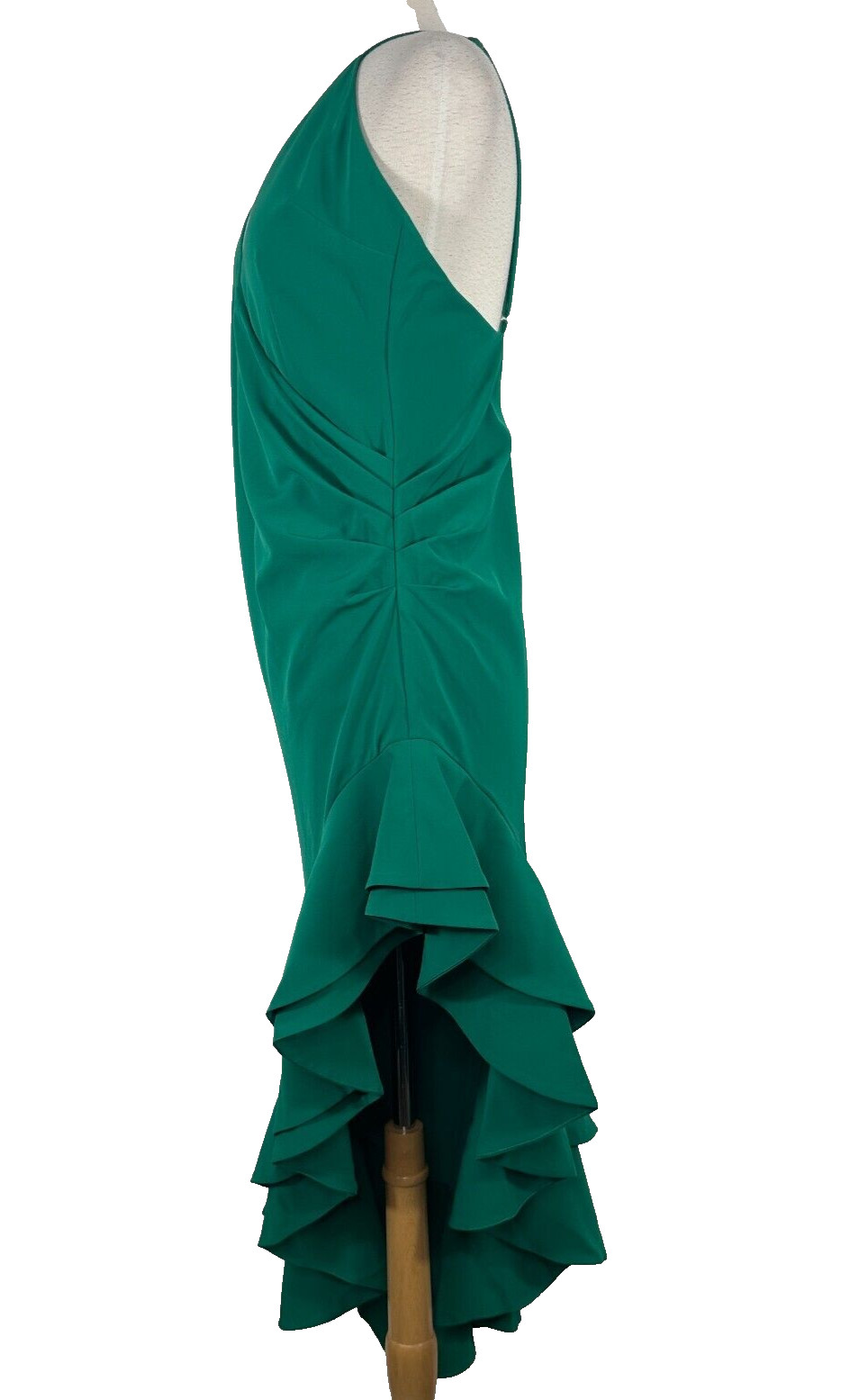 NWT Lovers+Friends Evergreen Gown Ruffled Asymmetric Hi Low Backless Dress Sz M