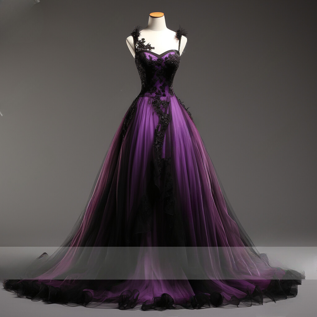 Lace Applique Strapless Ball Gown Full Length Evening Dress Gothic Wedding dress