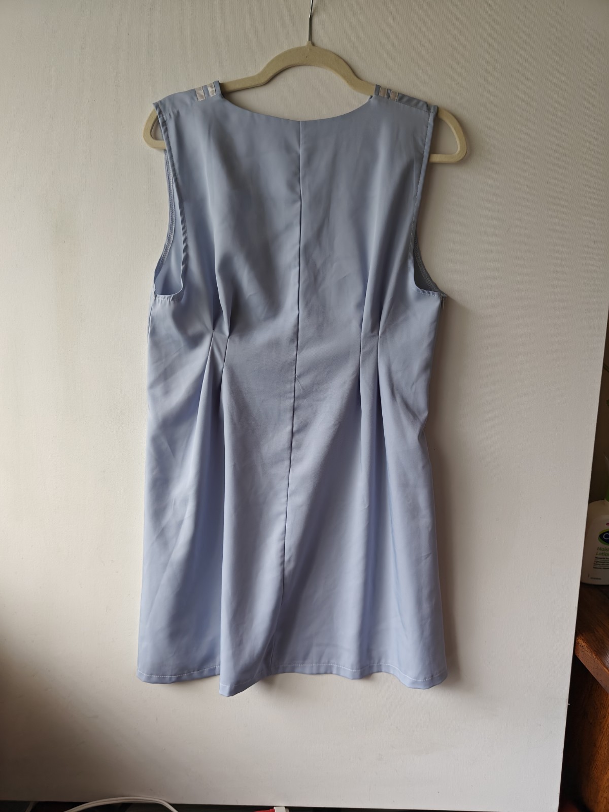 Women’s Light Blue V Neck Sleeveless Mini Dress Embroidered 2XL