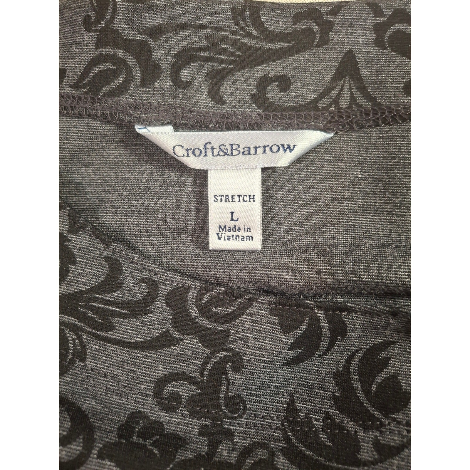 Croft & Barrow Stretch Size Large Business Career Dress Black and Gray