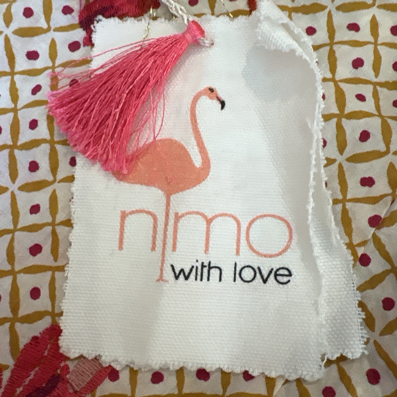 Nimo with love Women’s Embroidered Floral V-Neck A-Line Dress Cotton M