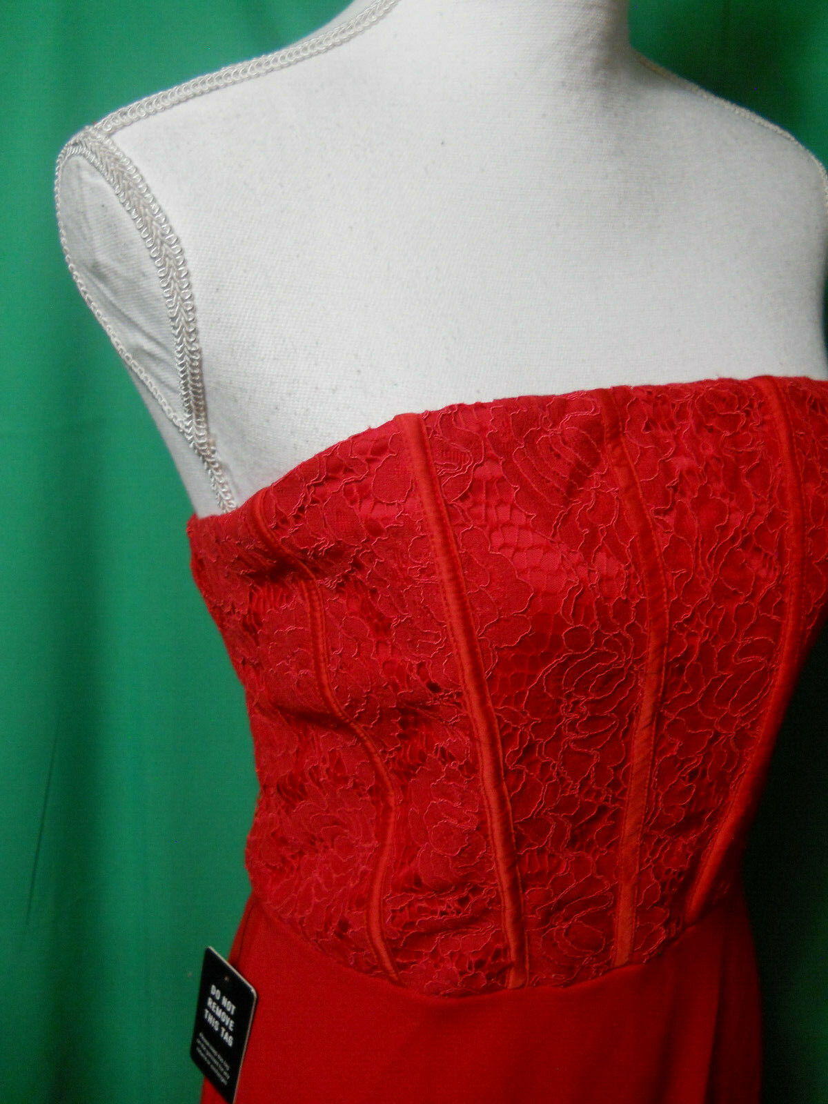 NEW EXPRESS RED PIPED LACE STRAPLESS DRESS sizes XS,S,M,L,XL (B147)