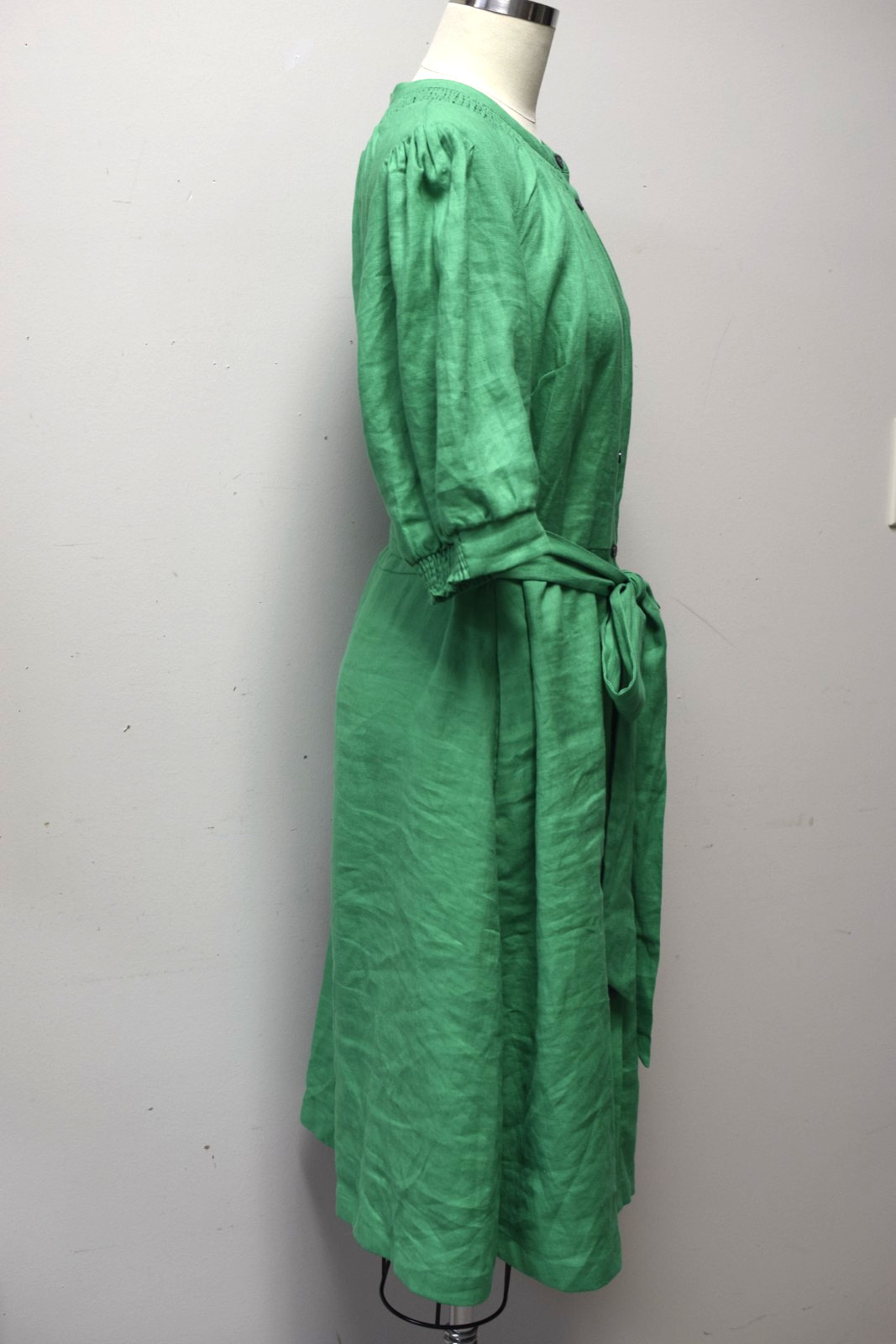 Ada Linen Short Dress Smocked Yoke with Belt ~ Size 10L
