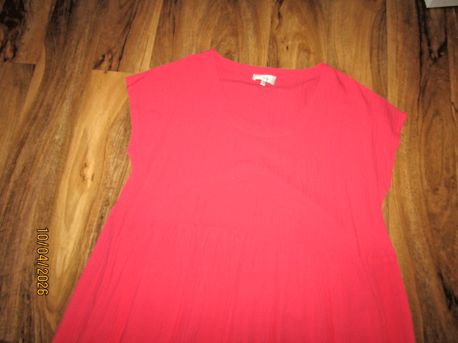 Sahara Dress Size 3 oversized lightweight neon Pink Crinkly Fabric viscose blend