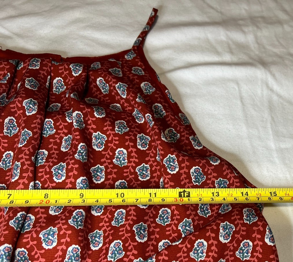 Francesca’s Blue Rain Brick Red Floral Size Small Sleeveless Summer Dress