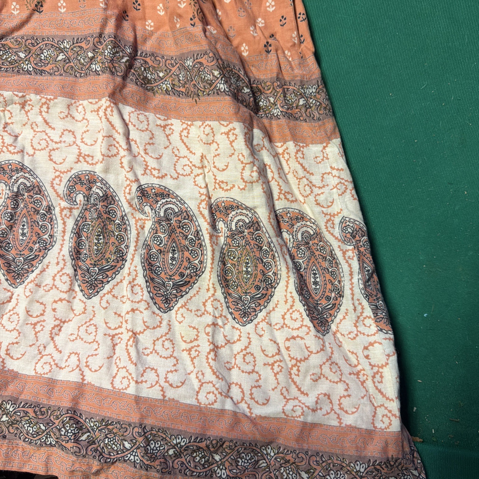 Peppermint Bay Boho Paisley Sundress Women’s Large 100% Cotton Sleeveless A02