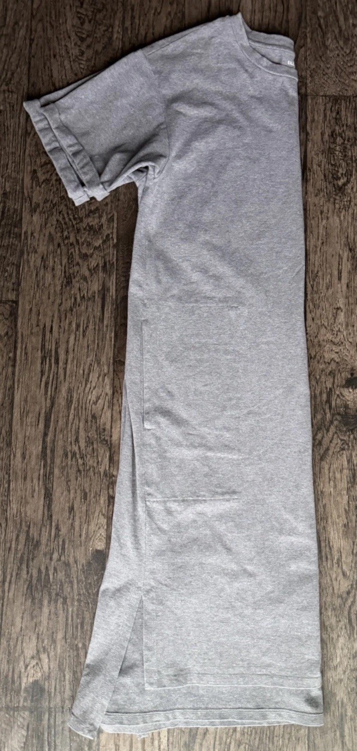 Eileen Fisher Petite Grey Organic Cotton Short Sleeve T-Shirt Shift Dress | PM