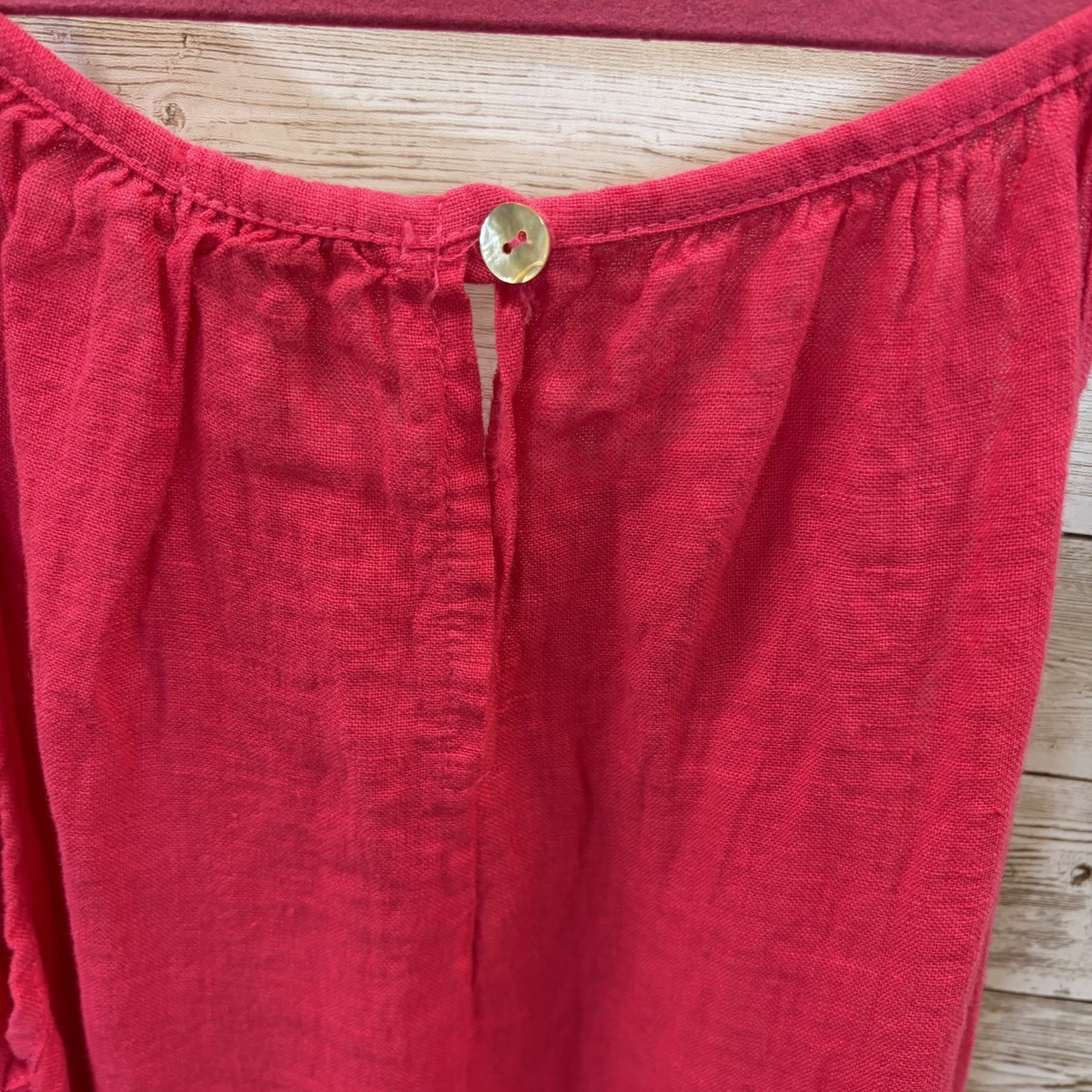 NWT Lungo L’Arno Womens S Dress Knee Length Pink 100% Linen Short Summer Italy