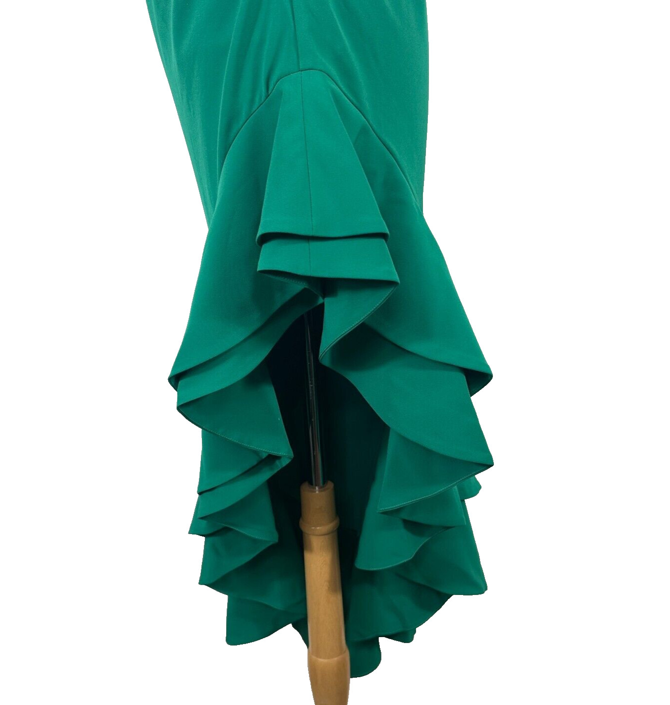 NWT Lovers+Friends Evergreen Gown Ruffled Asymmetric Hi Low Backless Dress Sz M