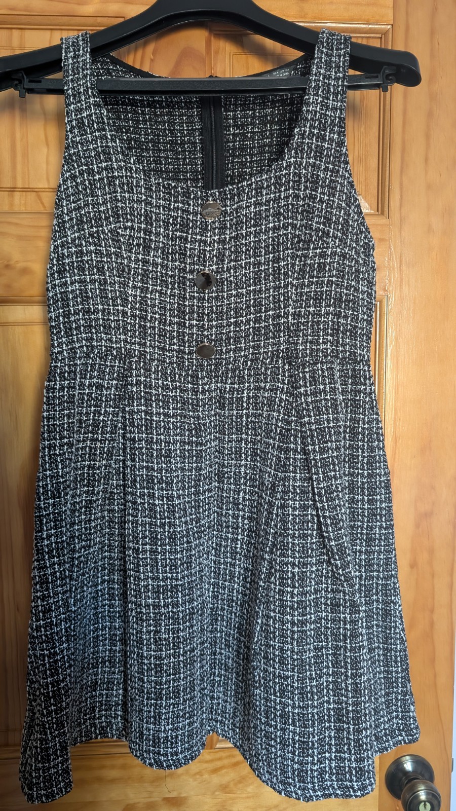 Shein Size M Gray Tweed Sleeveless Mini Dress Fall Spring Winter