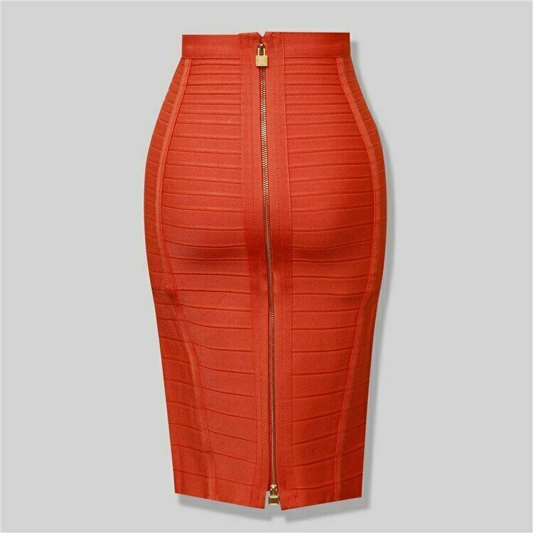 2021 New Women Zipper Rayon Bandage Skirt Day Party Pencil Skirt Top Hot