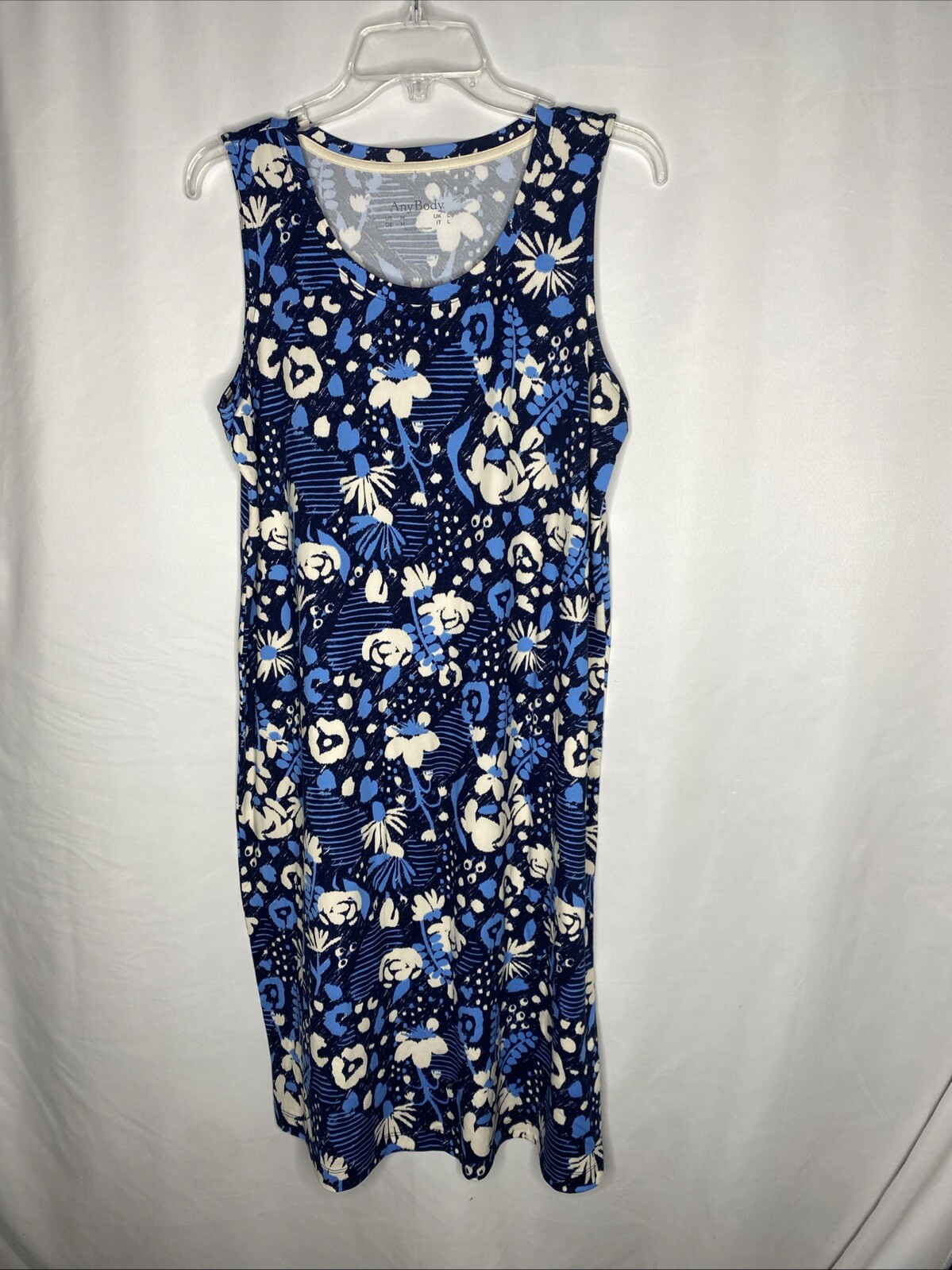 NEW ANYBODY LUSH JERSEY LOUNGE DRESS BLUE SZ M #G362