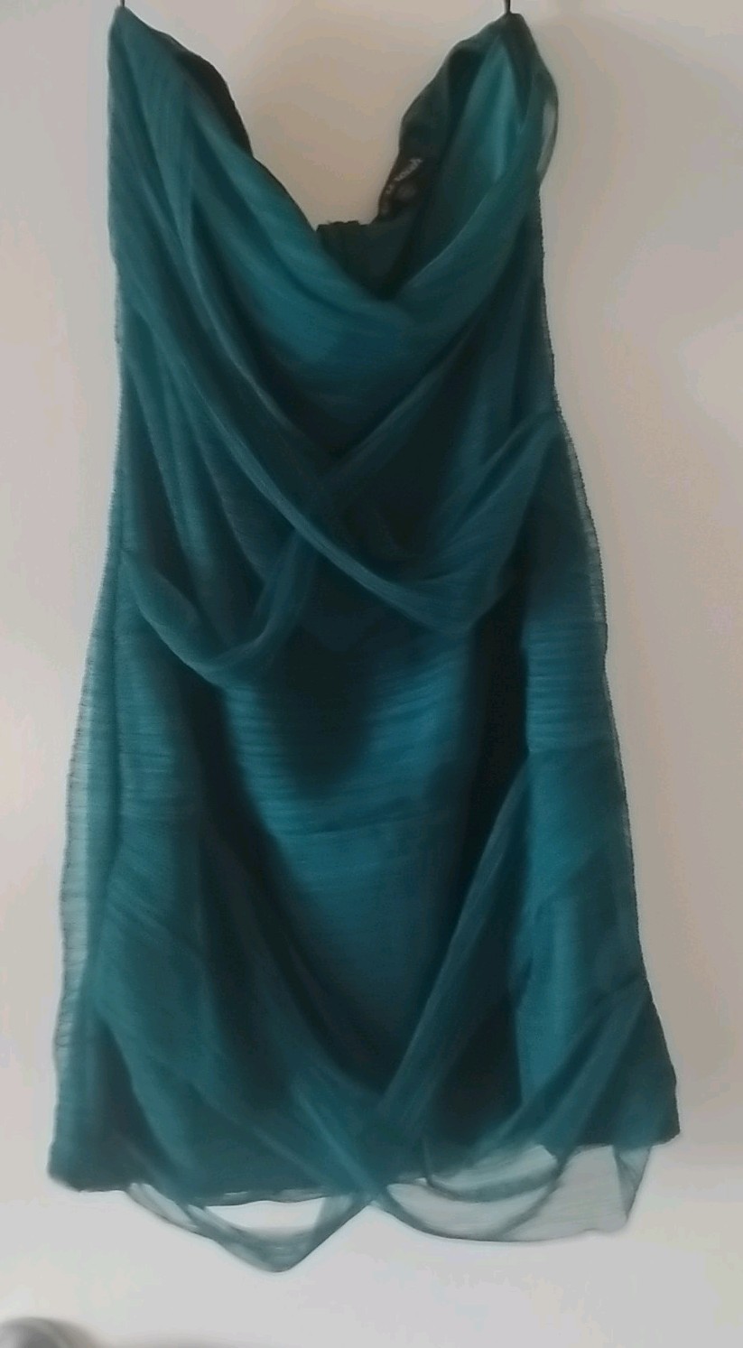 As You Wish Size M Green Sleeveless Cowl Neck Dress