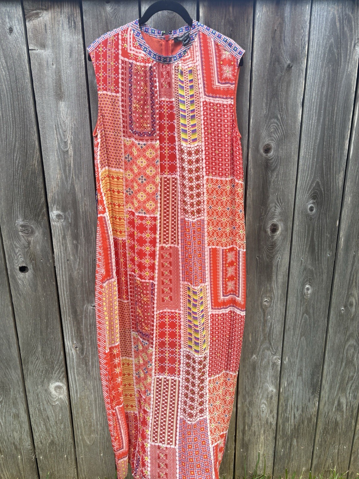 NWT $198.00 Anthropologie Patchworked Sol Maxi Dress By Tanvi Kedia size large
