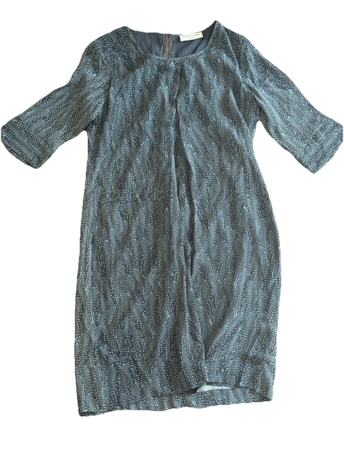 Rosemunde Copenhagen M NWOT Dress—lined Viscose Dark Abstract Feather Pattern