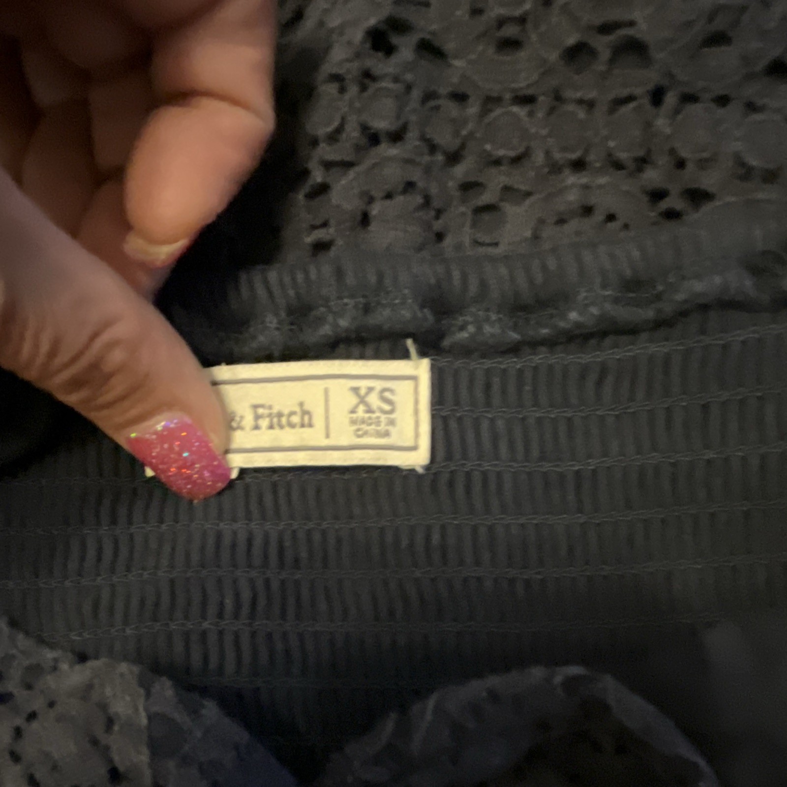 Abercrombie & Fitch Women’s Black Lace Mini Sundress Sweetheart Strappy XS