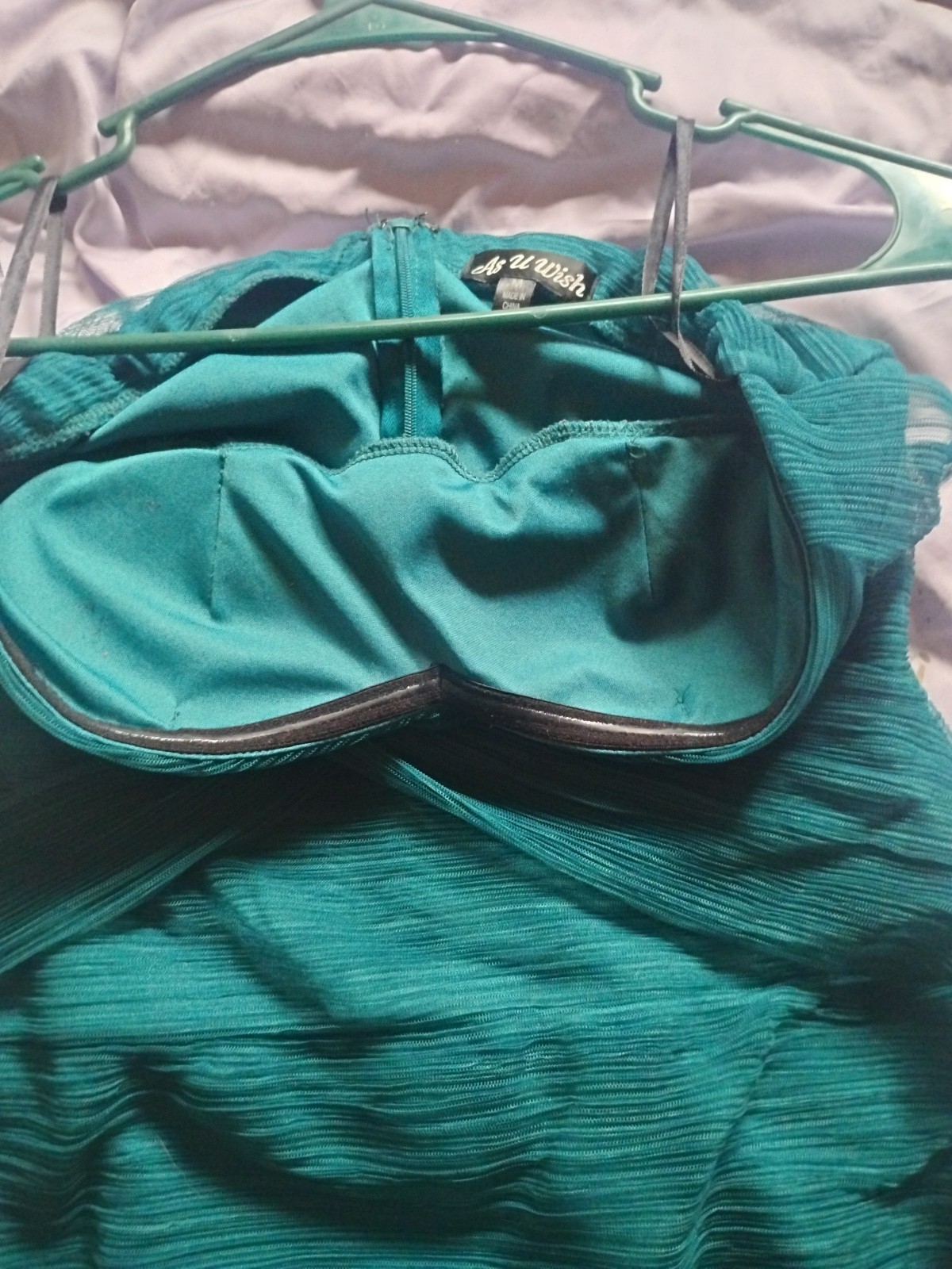 As You Wish Size M Green Sleeveless Cowl Neck Dress