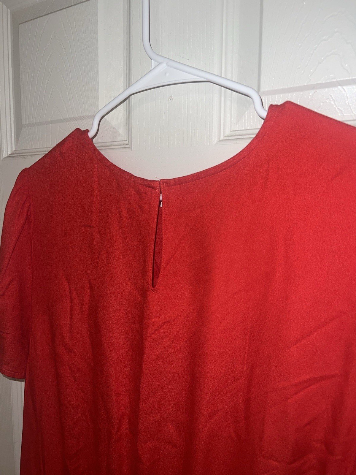 Old Navy Women’s Red Solid Shift Dress Round Neck Short Sleeve Knee Length XXL