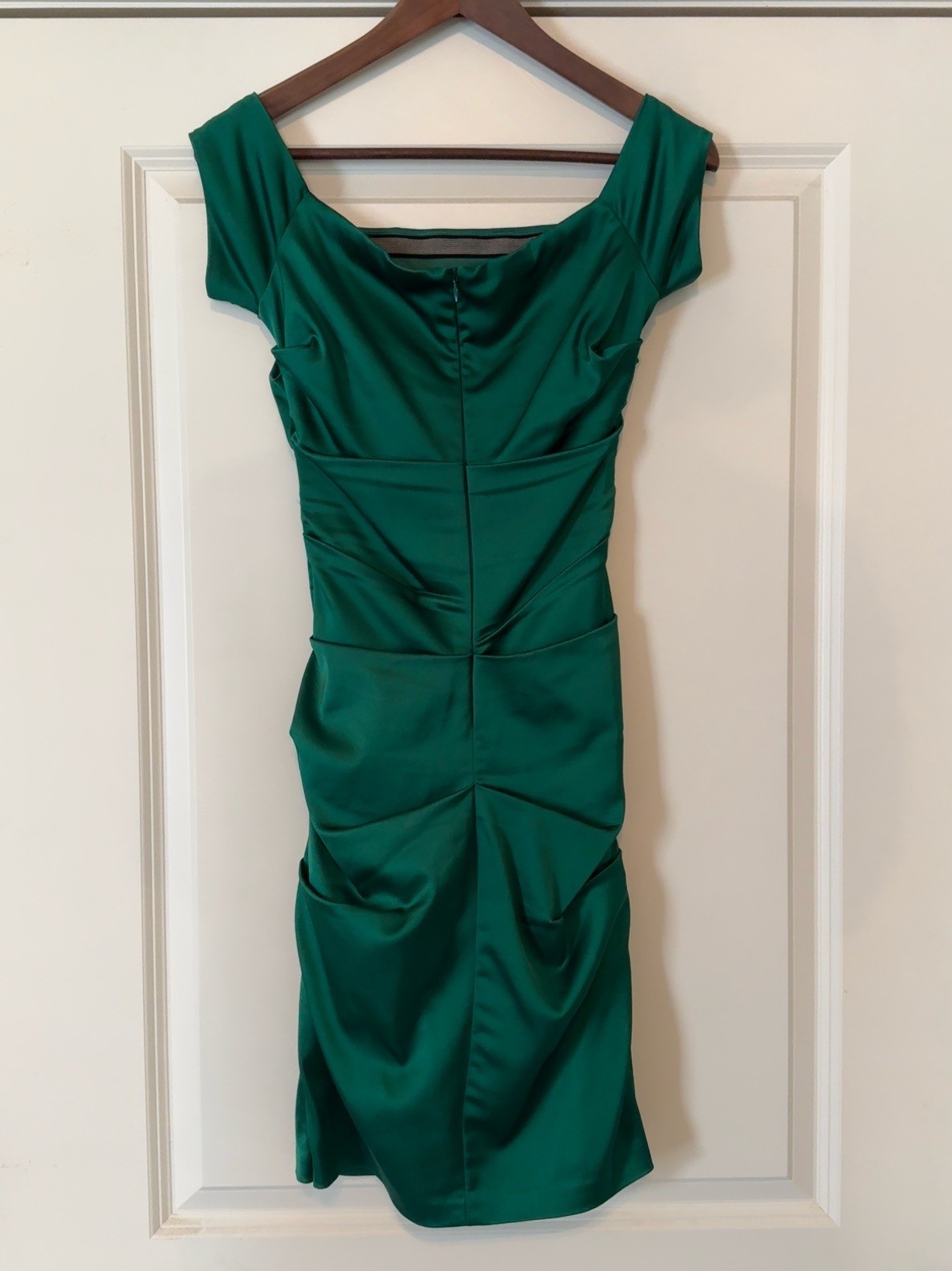 Betsy & Adam Emerald Green Ruched Cocktail Dress Women’s XS Evening Party Dress