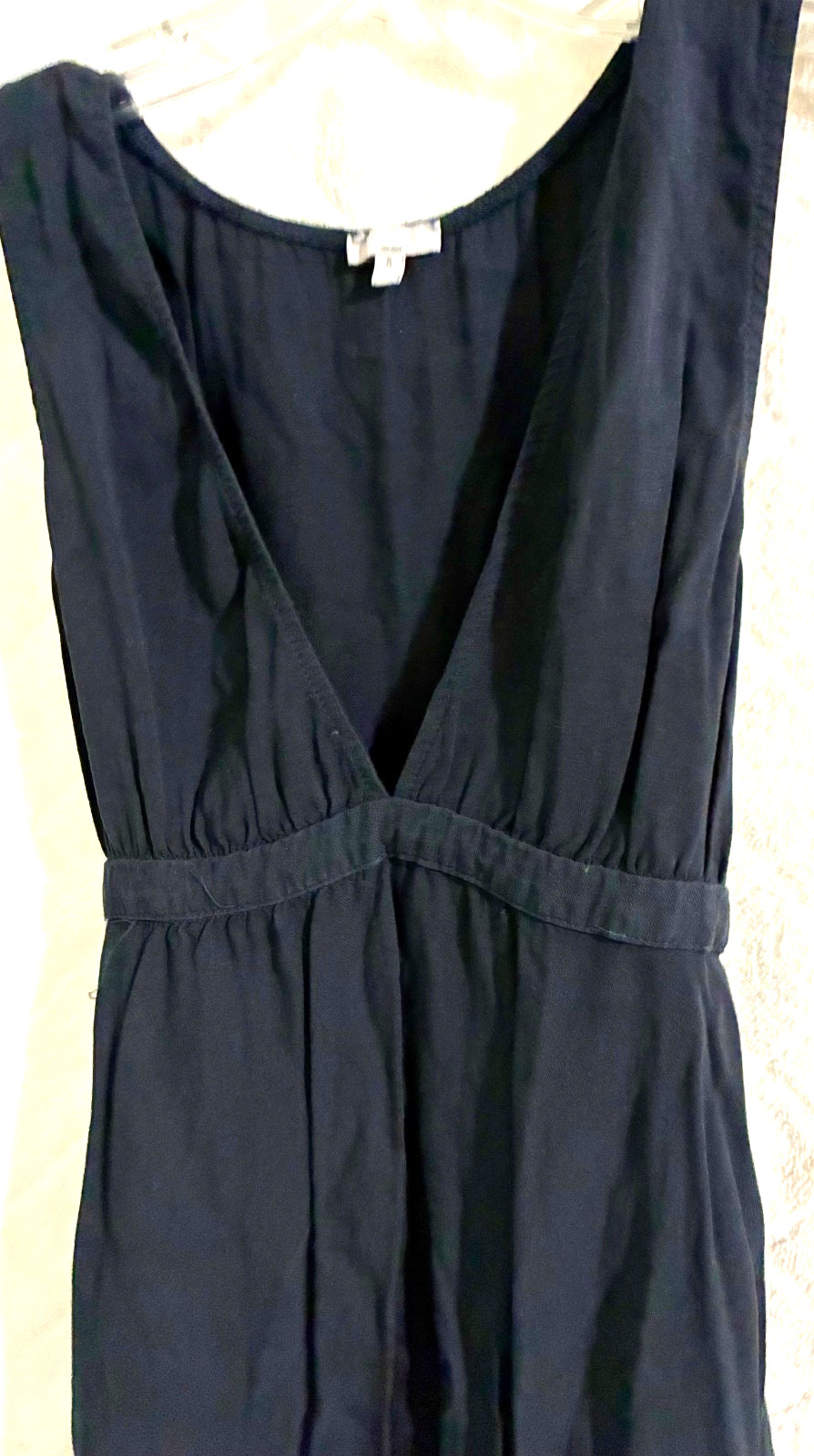 Melville Junior Deep V neck black Viscose dress Size Small made in Italy