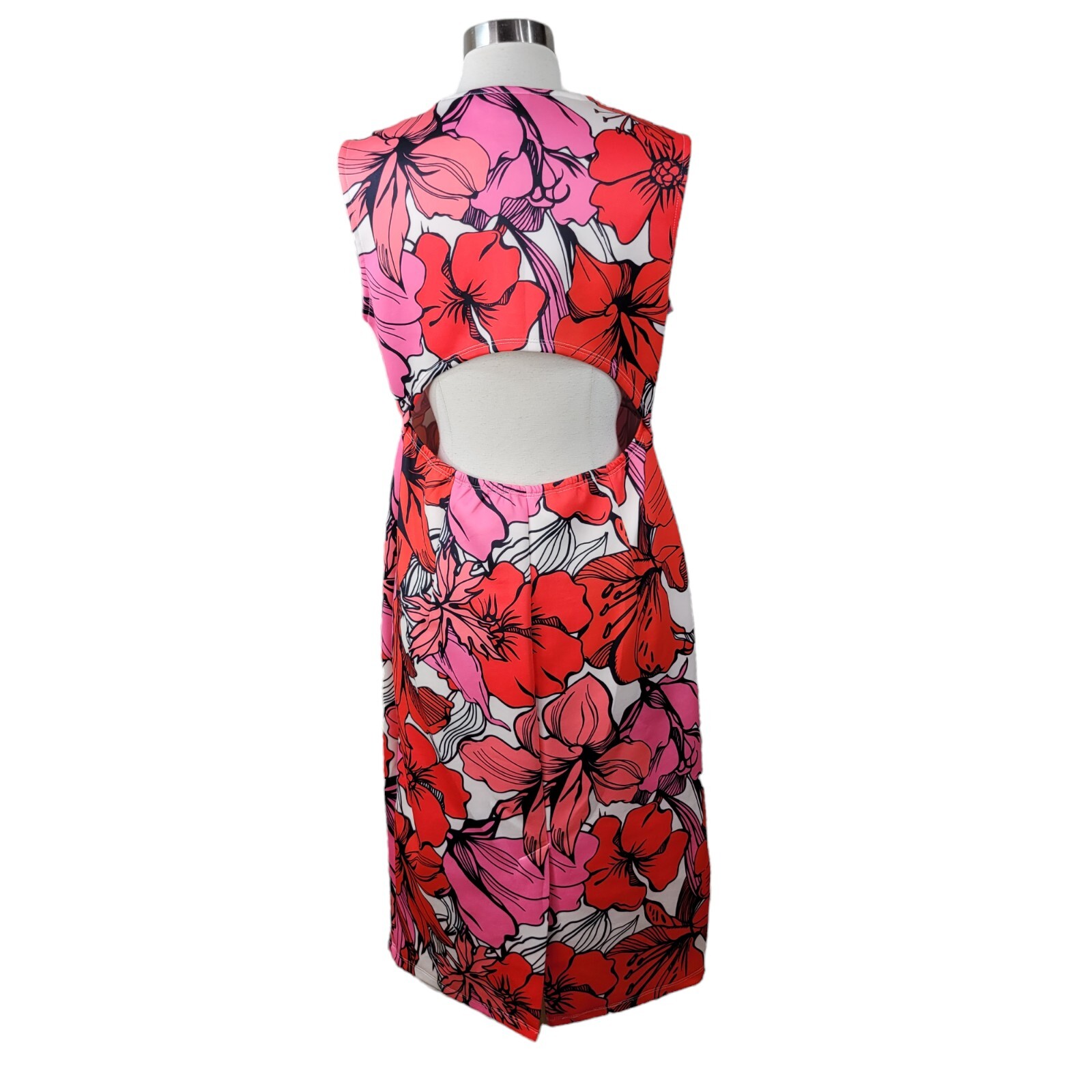 Asos Maternity Dress size 10 US Stretch floral garden party Keyhole Pink Sheath