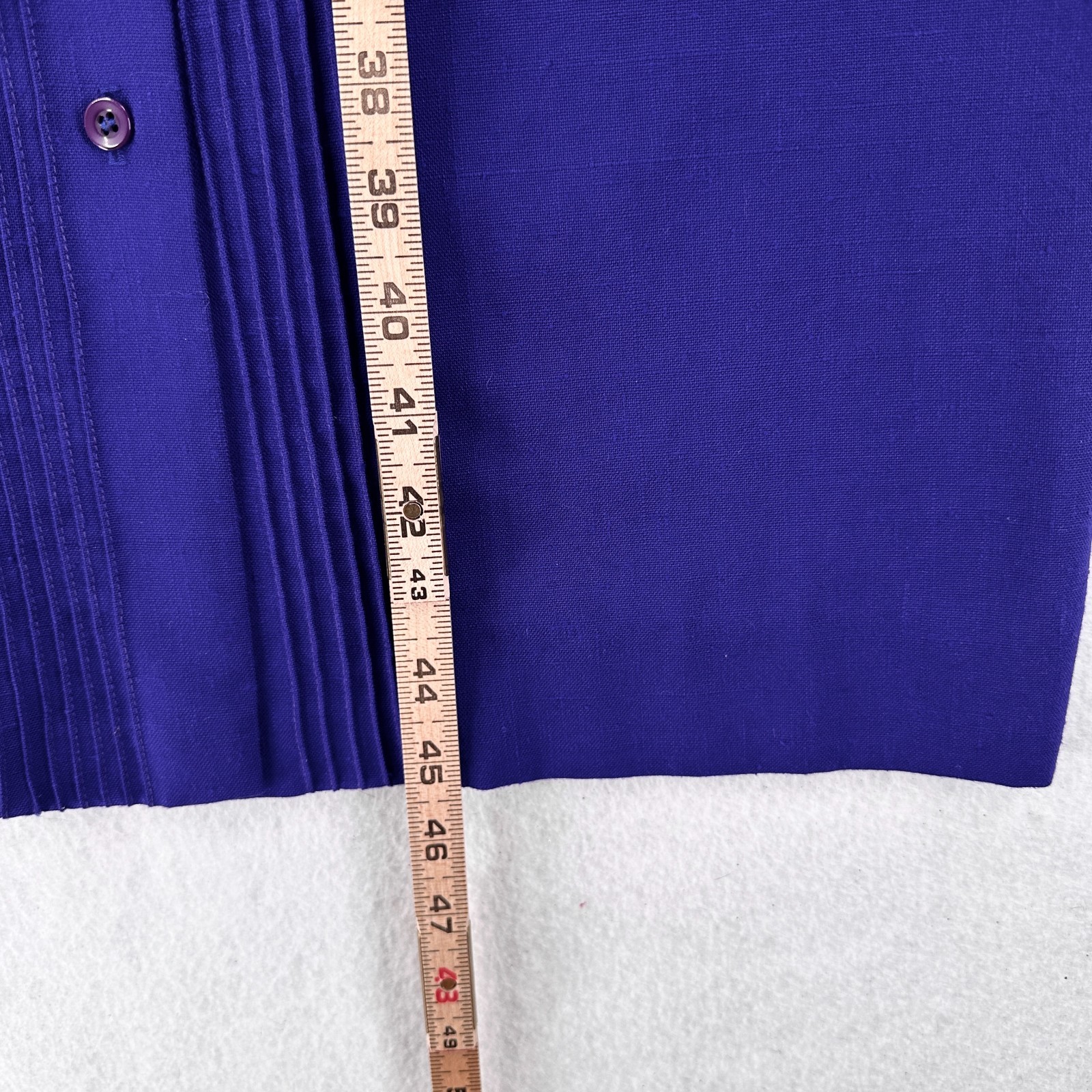 vtg Schrader Linen Blend Shirt Dress Sz 10 Purple Collar Short Sleeve NO BELT