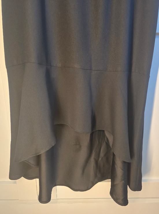Roz & Ali Womens Formal Dress Size 8 Black White Lace High Low Midi Pockets