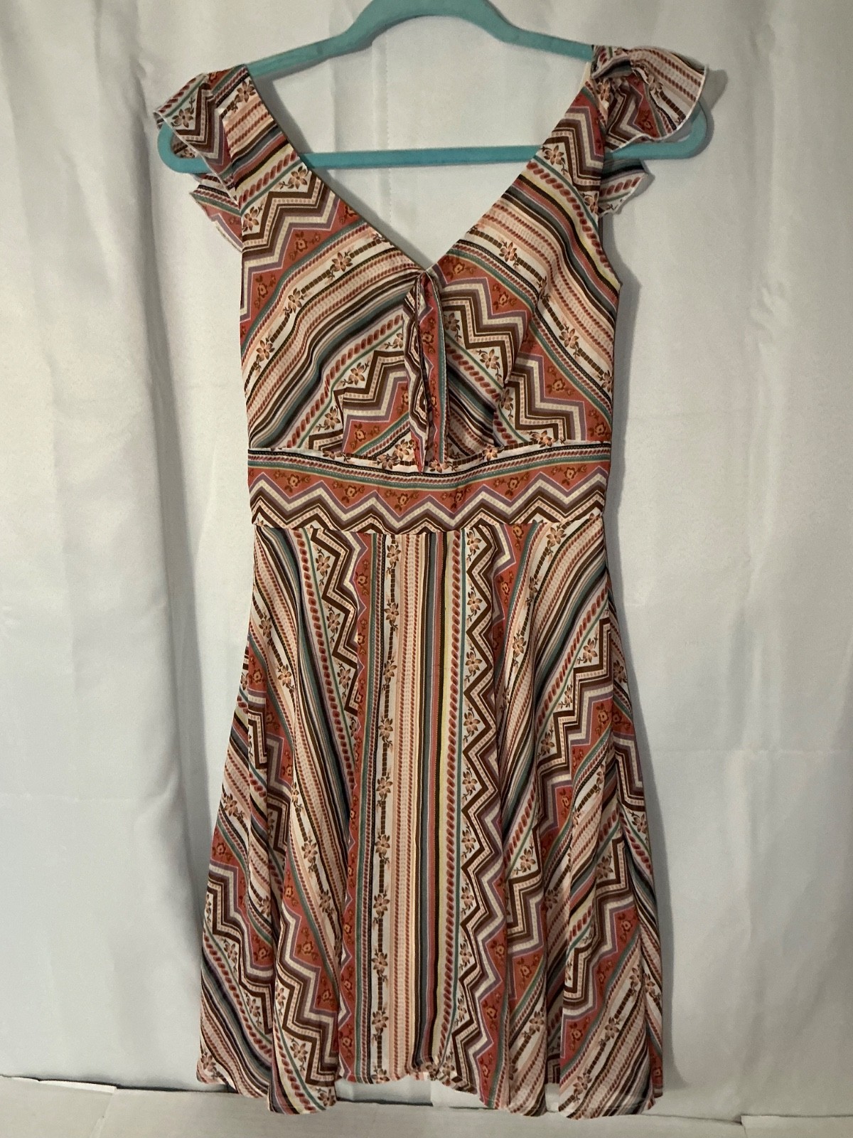 American rag Striped Geometric Pattern Dress Multicolor Size XS #beach #summer