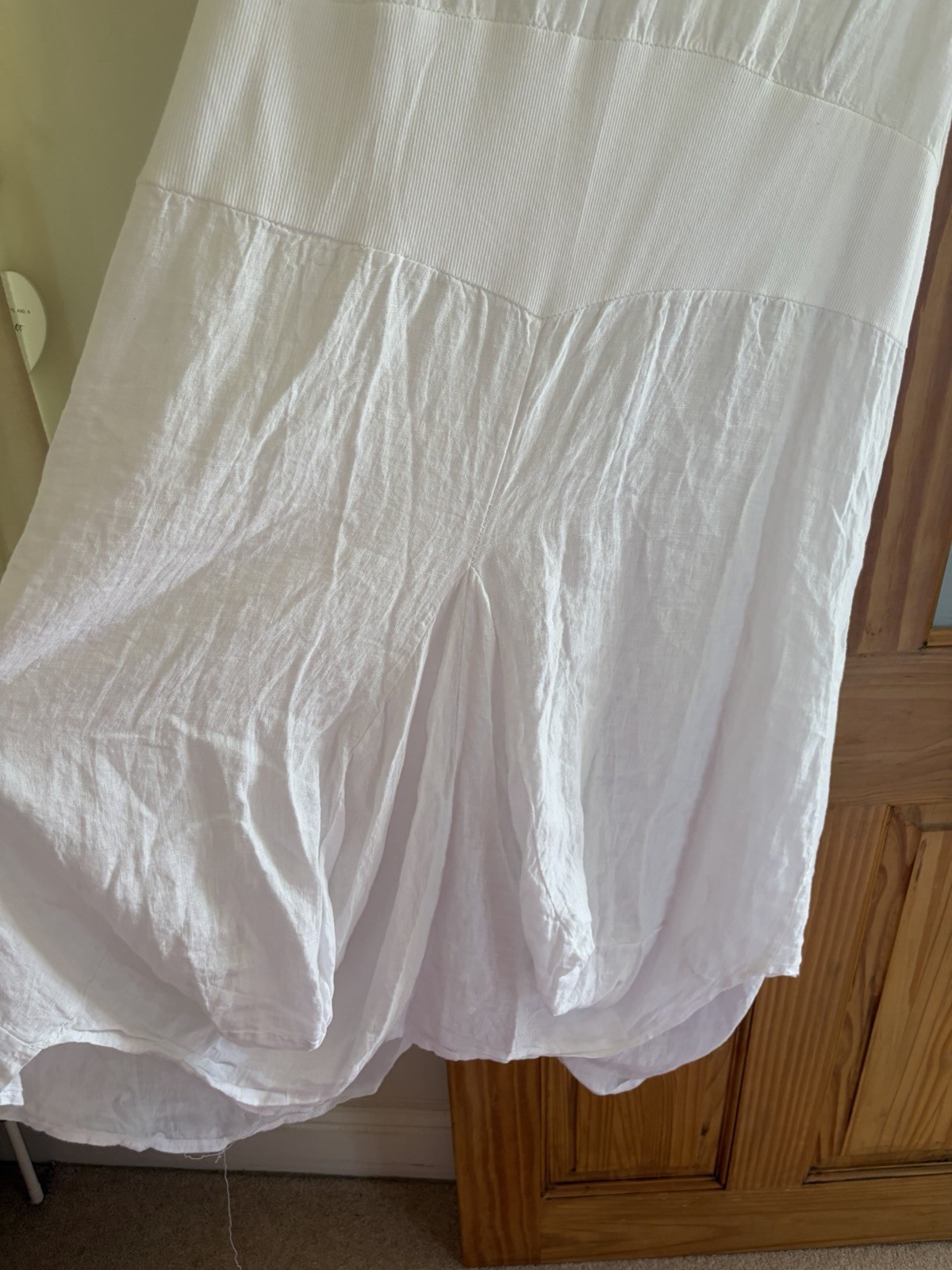 COCO Girl Made In Italy White Lagenlook 100% Linen Dress