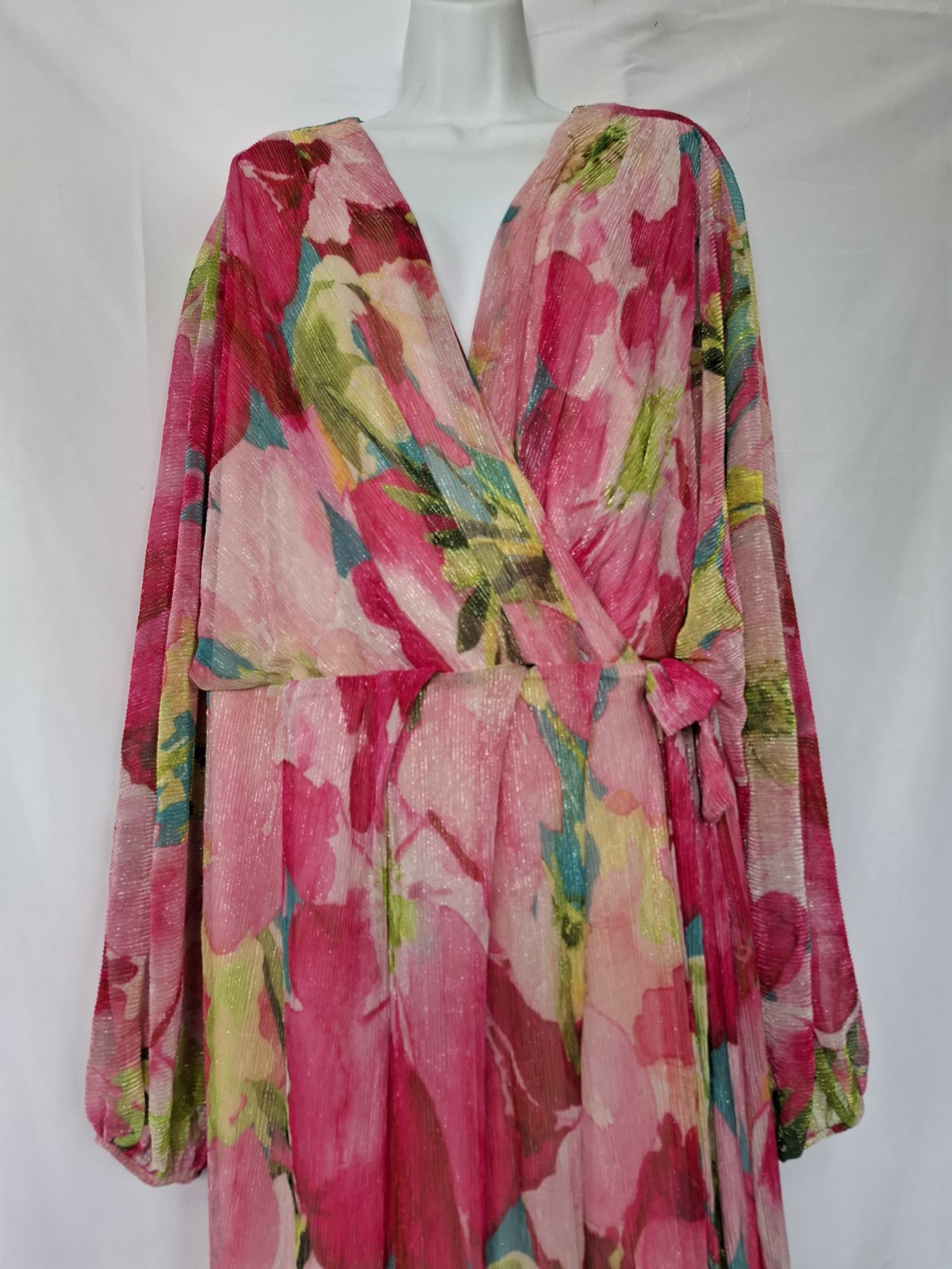 Phase Eight Cosmina Maxi Dress Pleat Shimmer Size Uk 20 BNWOT