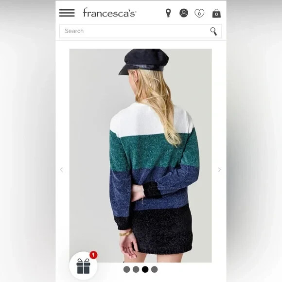 NWT Blue Rain from Francesca’s Andy colorblock sweater dress size small