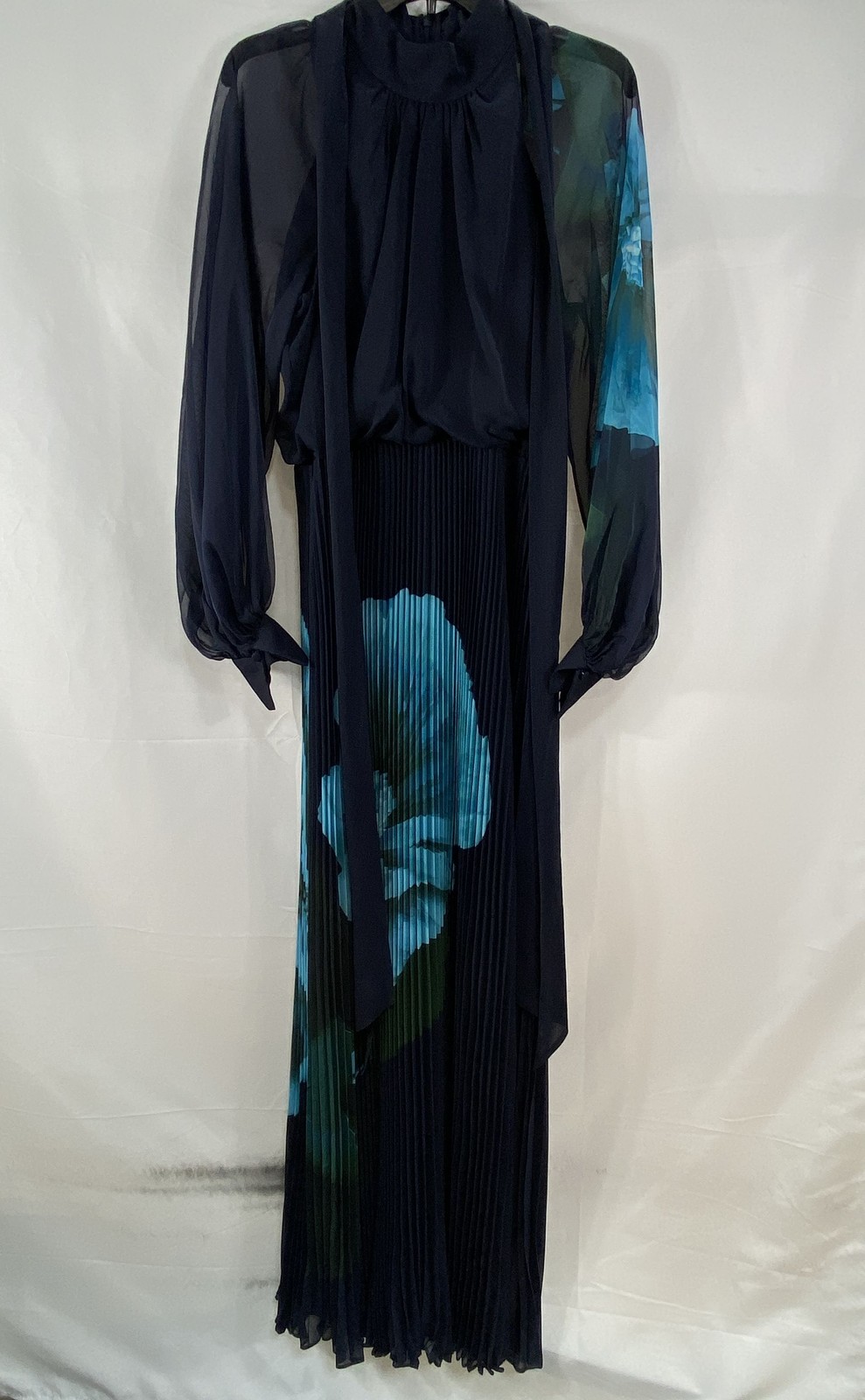 Ted Baker London Women’s Navy Blue Manami Pussybow Shirt Maxi Dress Size 2 NWT