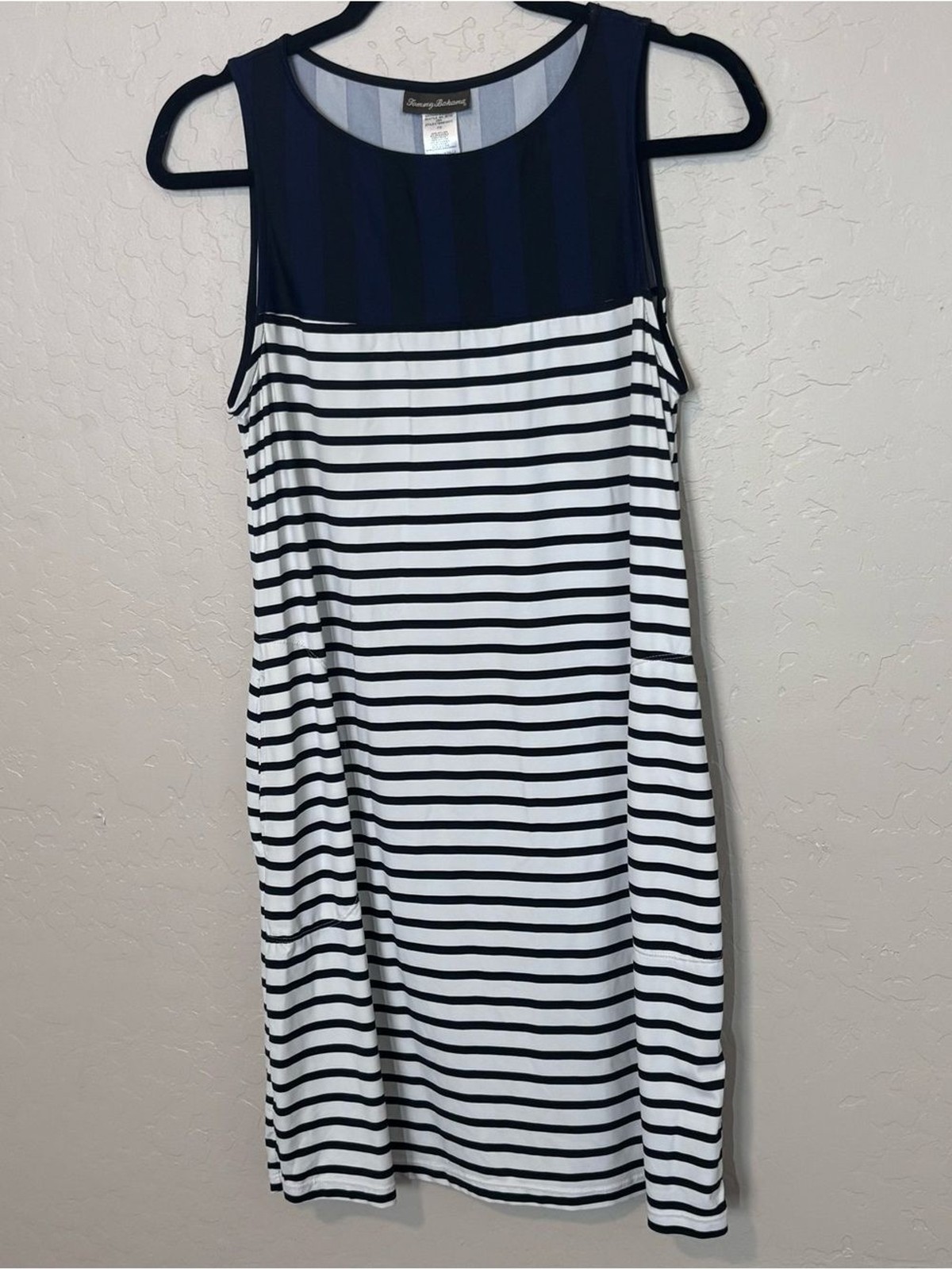 Tommy Bahama Sleeveless Striped Midi Dress Women’s Small Blue White
