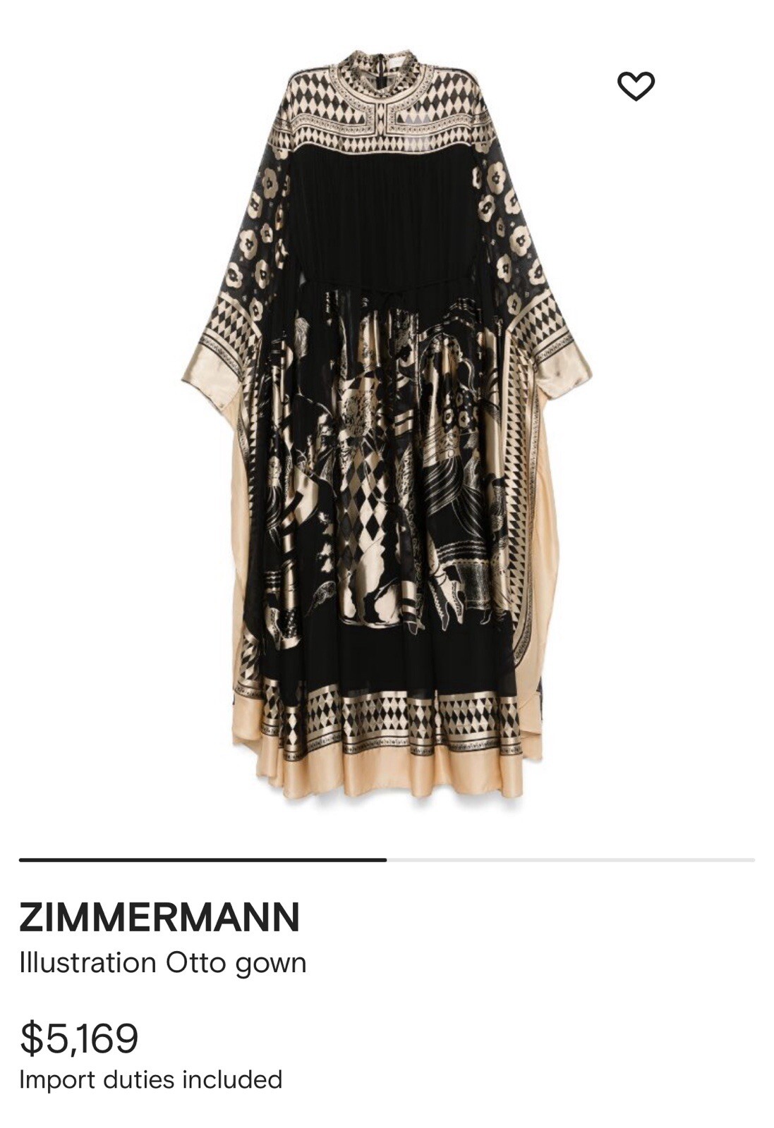 NEW Zimmermann Illustration Otto Gown In Viscose-Silk Size AU3