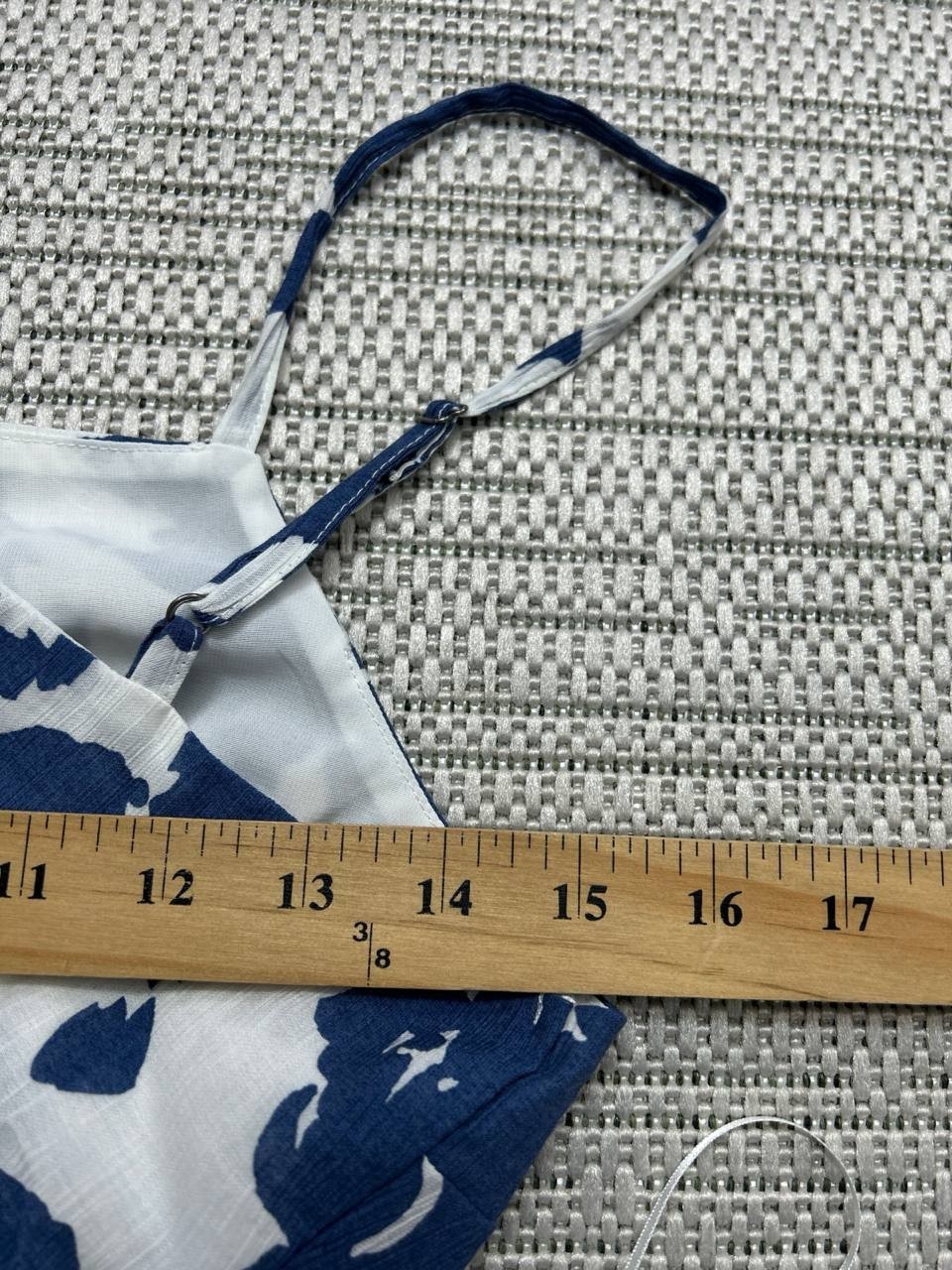 Abercrombie & Fitch Dress Womens Medium Blue White Floral Blouson Midi
