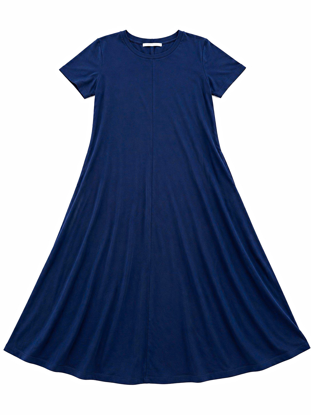 LOFT Women’s Maxi Dress XS Navy Solid Knit Stretch Short Sleeve Round Neck