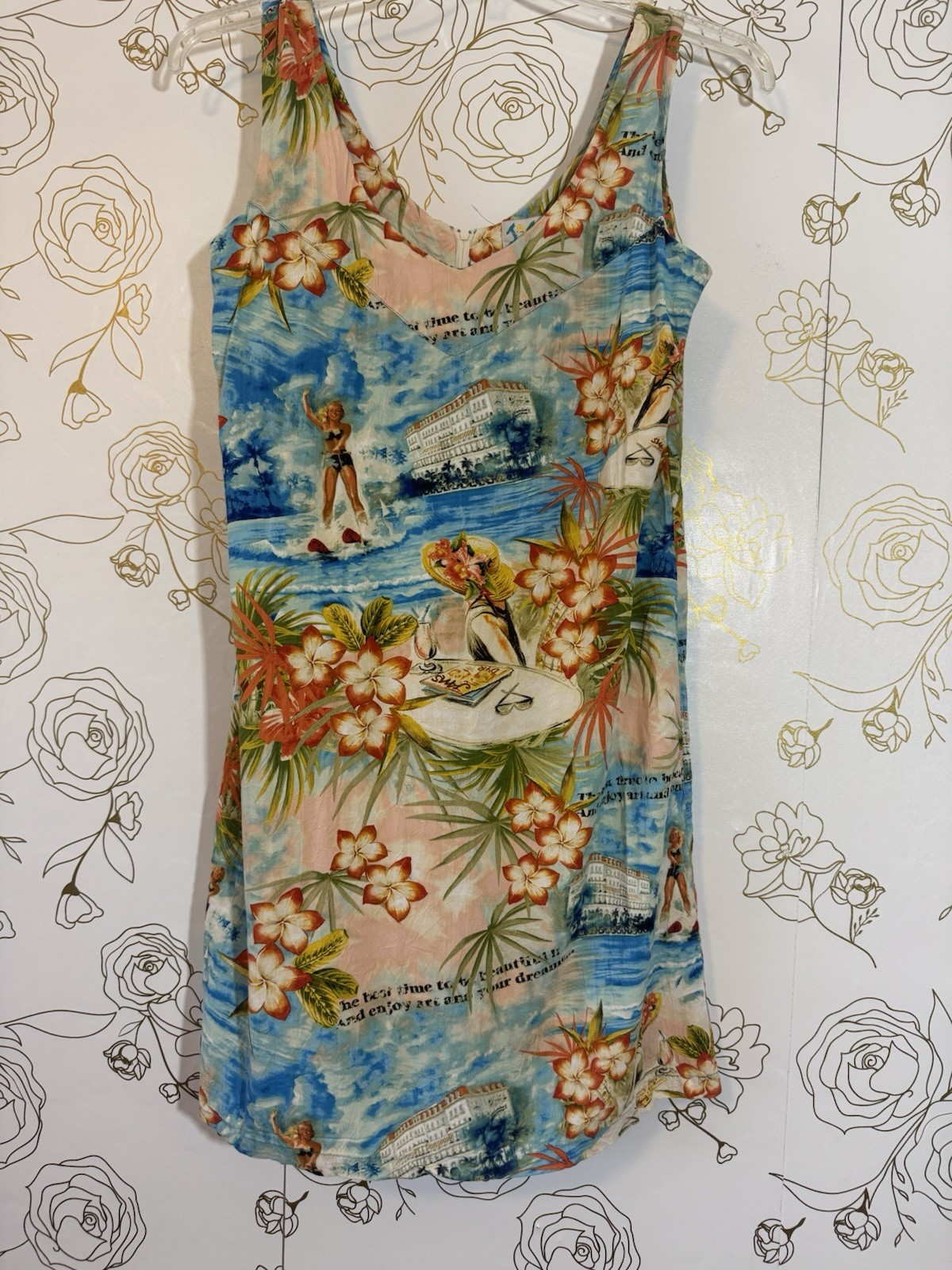 Jams World Dress “Love Letter” Hawaiian Print Mini Size Small